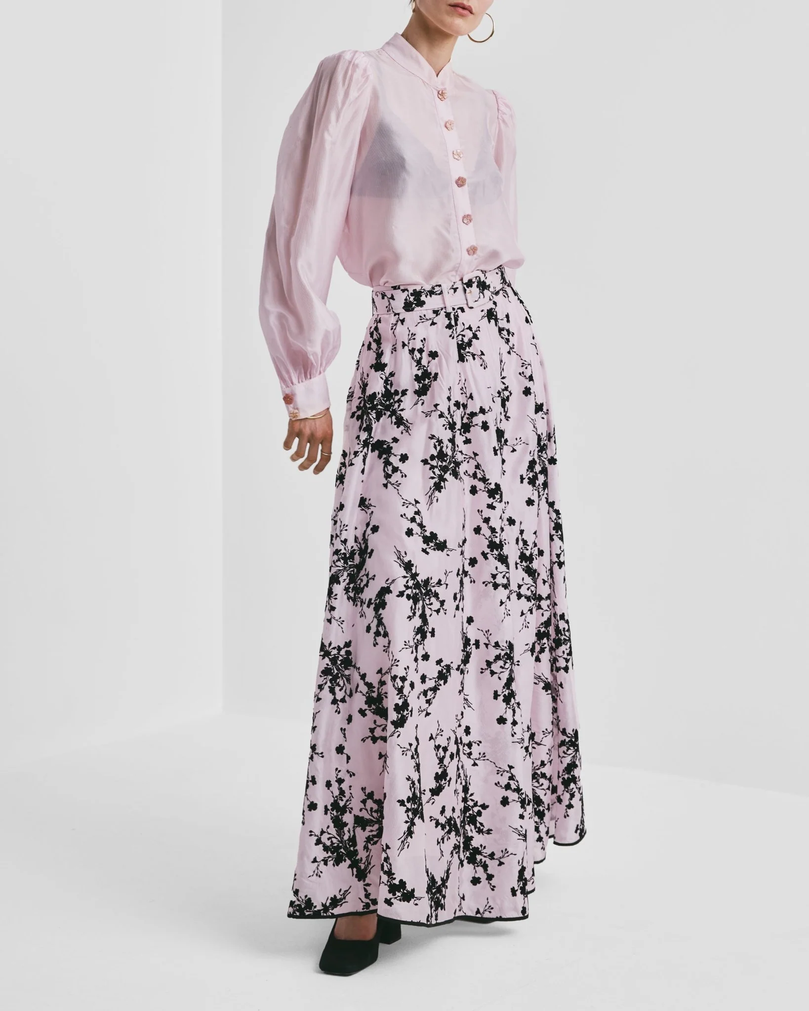 Striped Organza Blouse Light Pink - Image 8