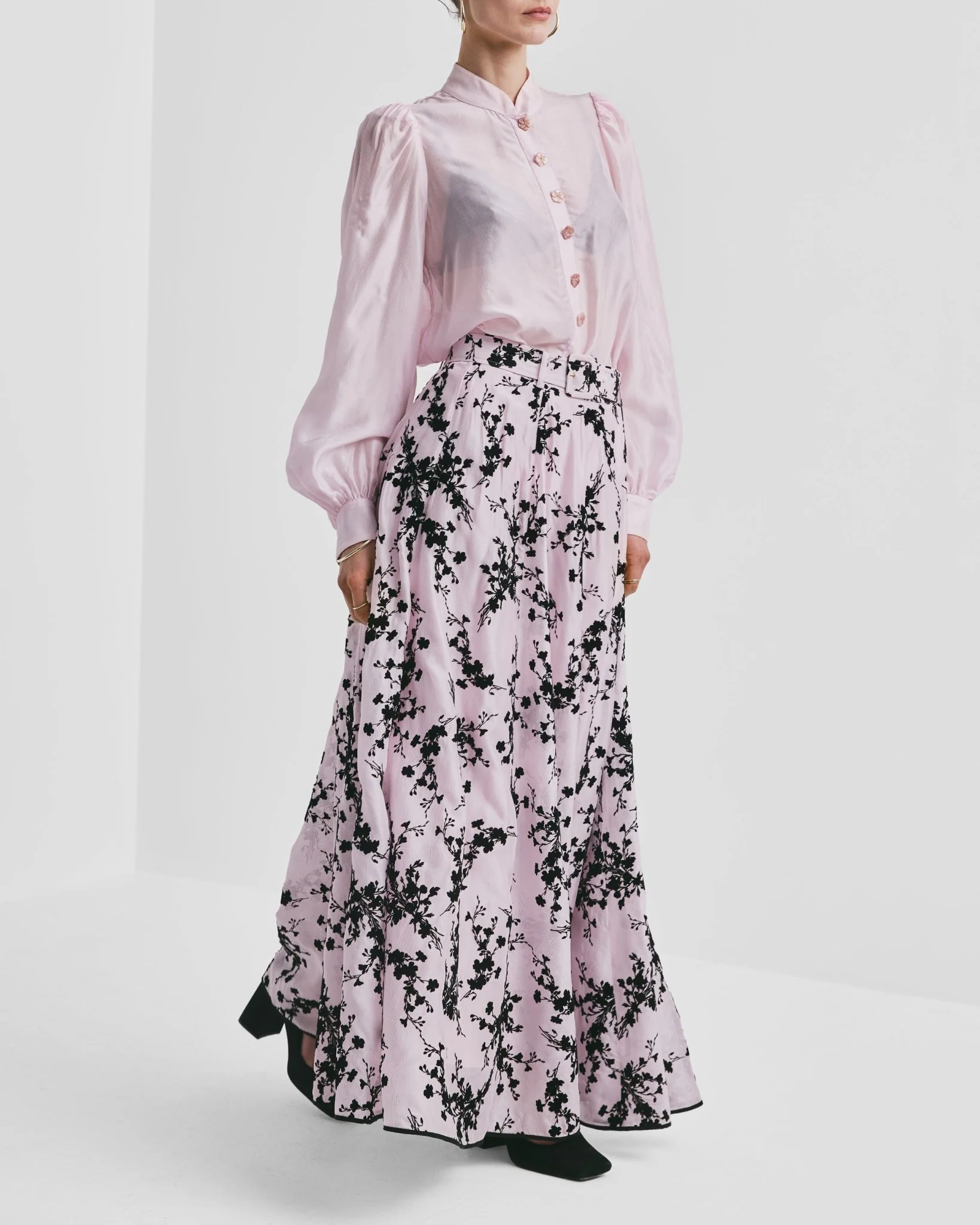 Striped Organza Blouse Light Pink - Image 9