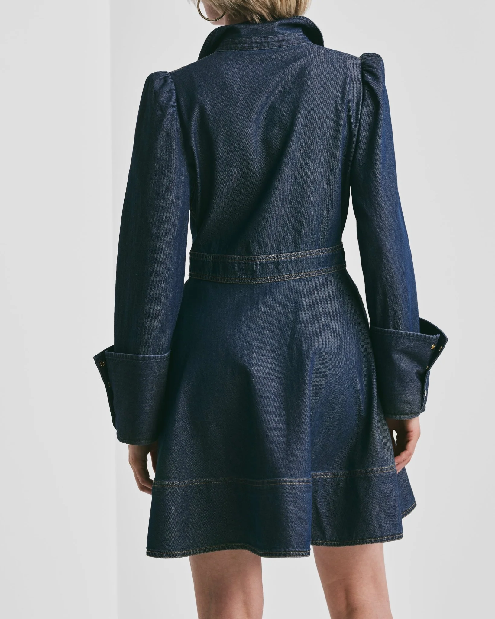 Denim Mini Dress Dark Blue - Image 9