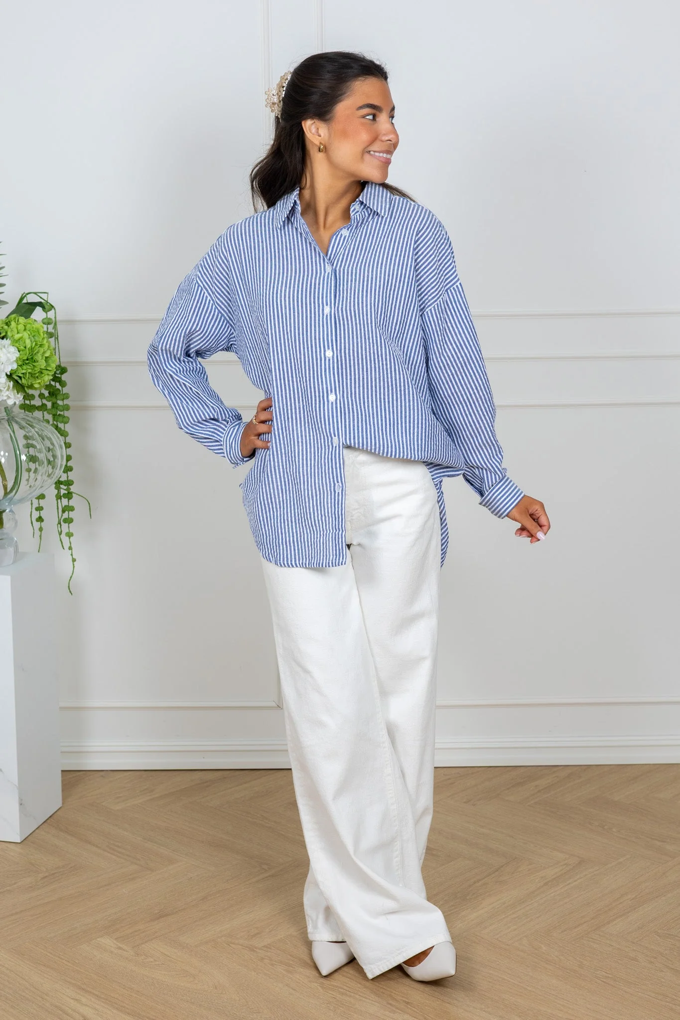 Sonja New Shirt Navy/White - Image 5