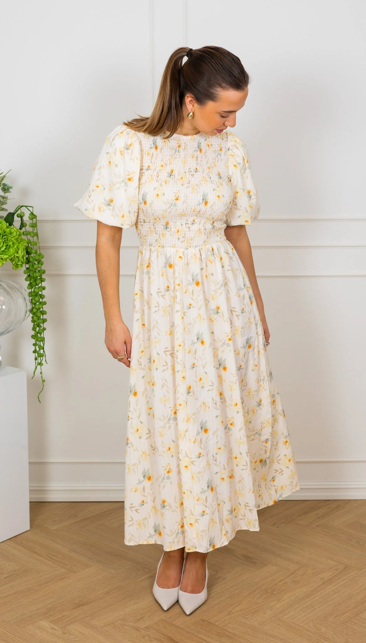 Tabita Dress Sand/Yellow