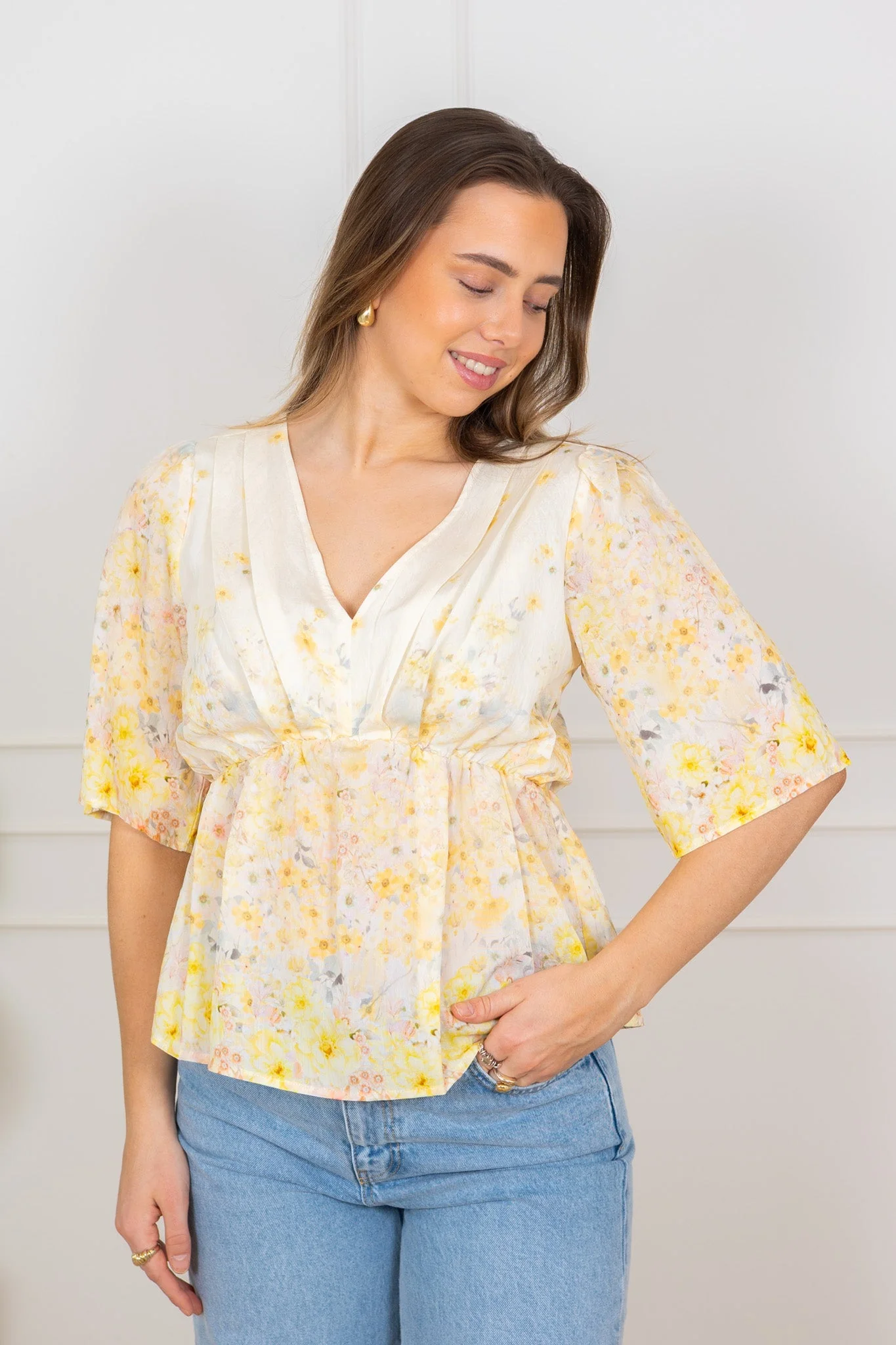 Aurora Blouse Pale Yellow - Image 2