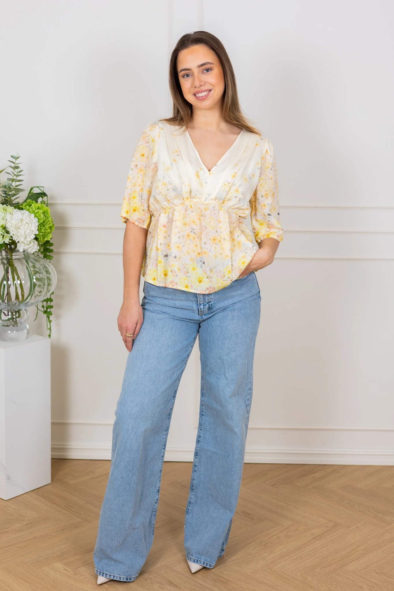 Aurora Blouse Pale Yellow - Image 3
