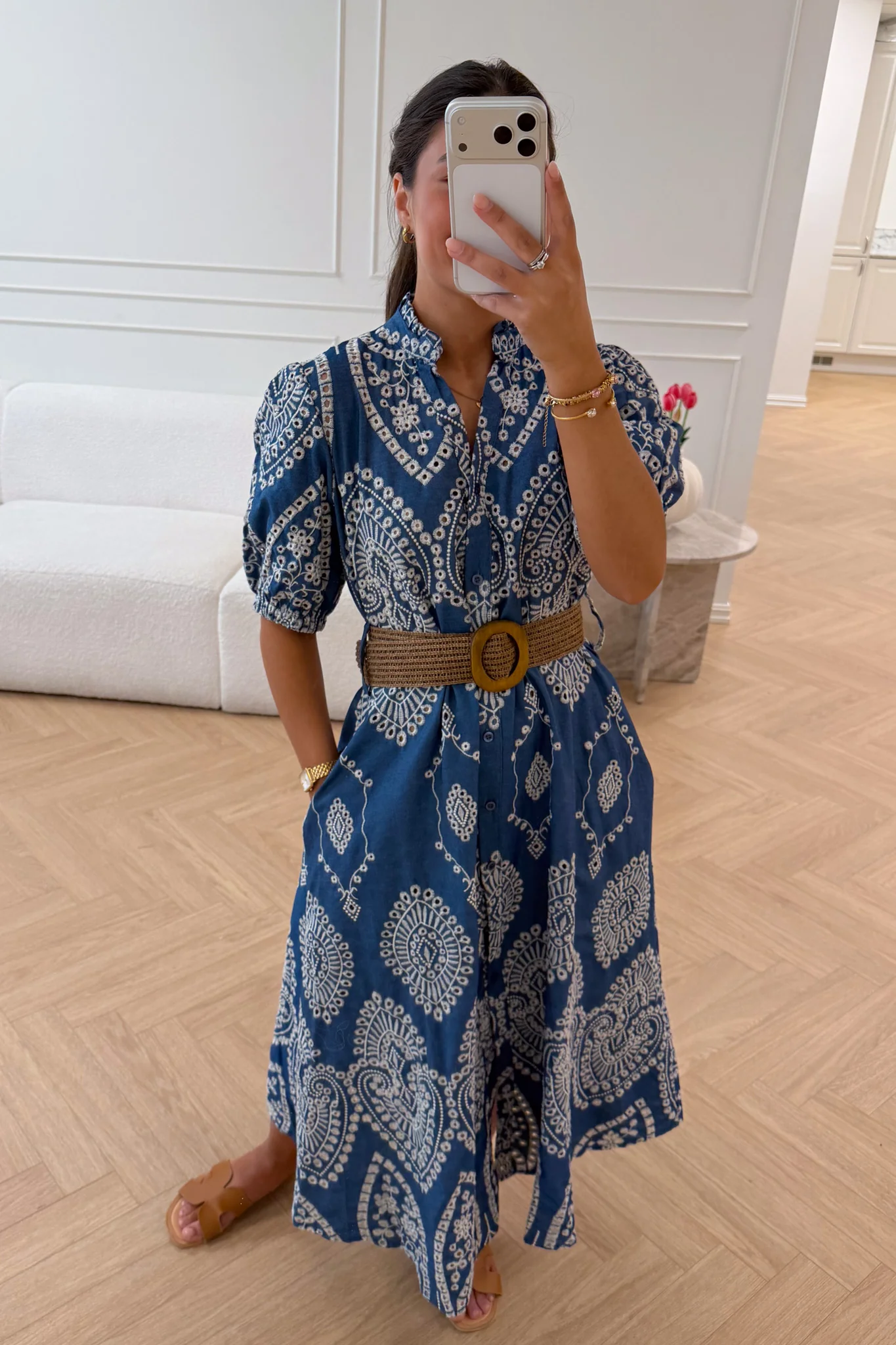 Lumine Midi Dress Denim Bleu - Image 4