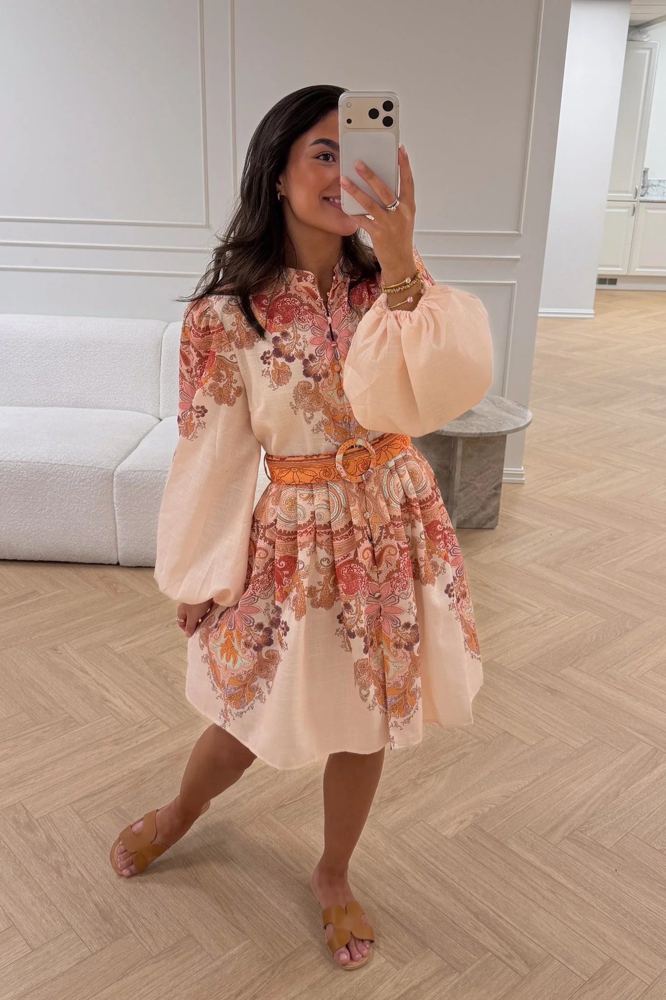 Osley Mini Dress Beige - Image 3