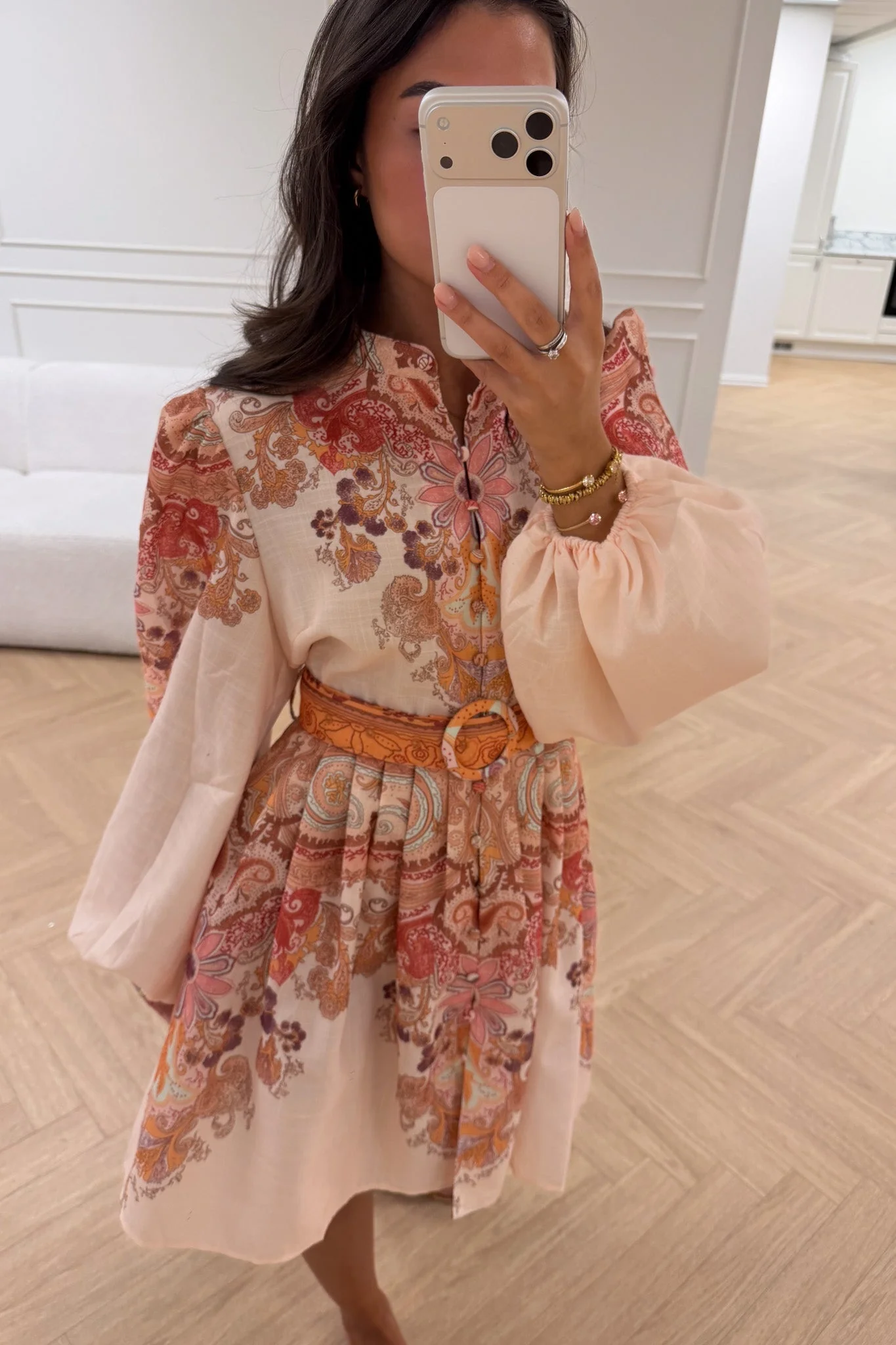 Osley Mini Dress Beige - Image 4