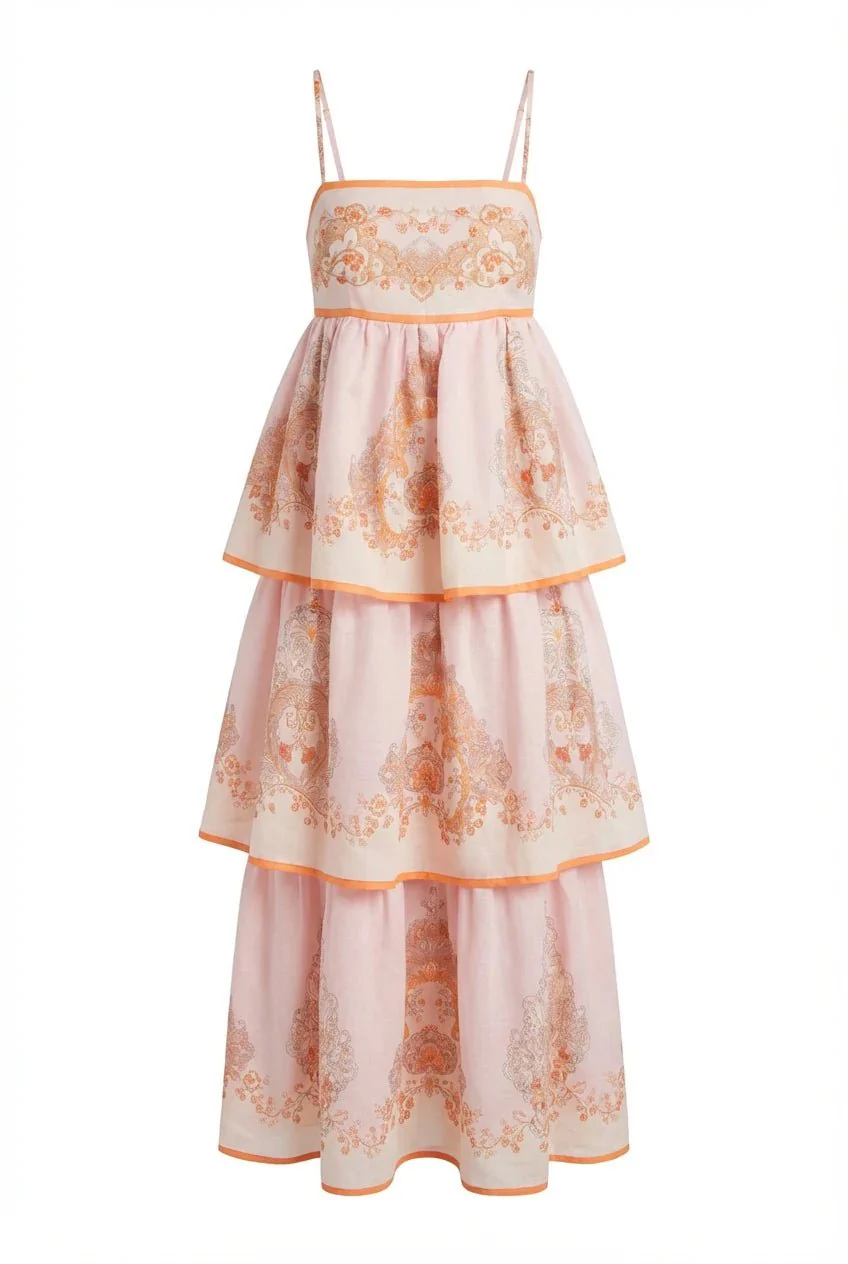 Osley Midi Strap Dress Rose - Image 2