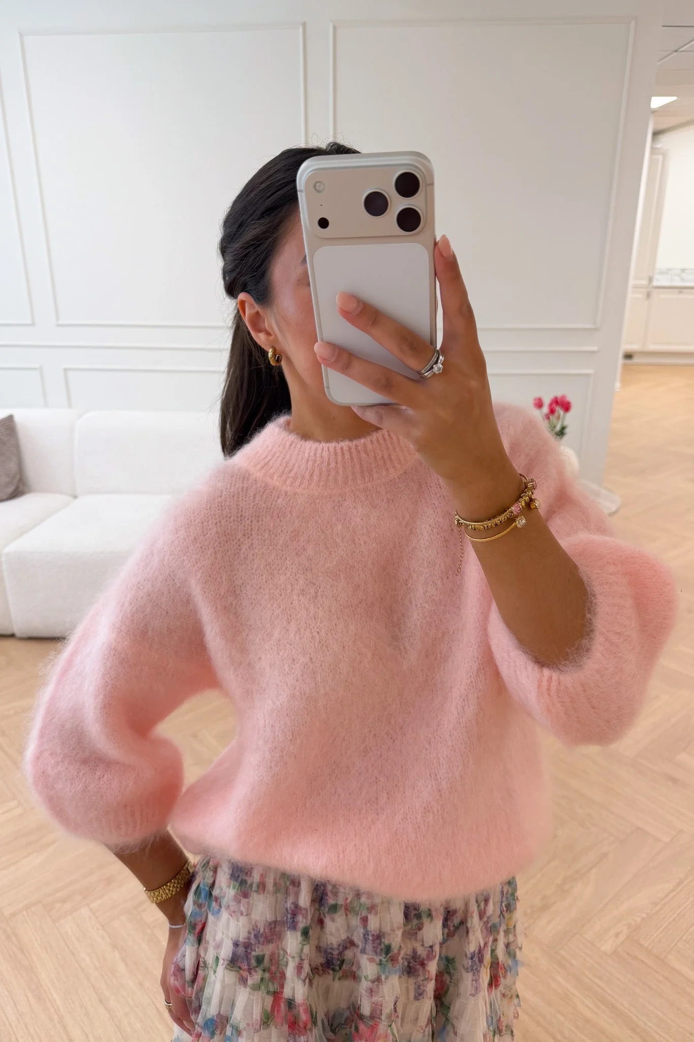 L Essentiel Kid Mohair Sweater Rose - Image 3