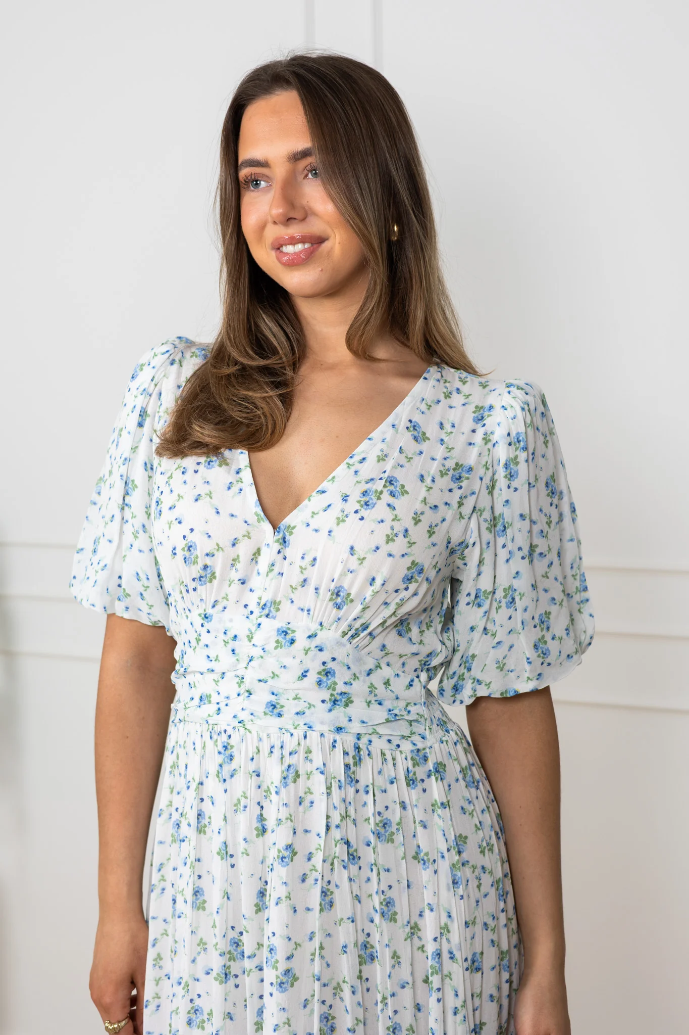 Leonora Dress Blue Fleur Georgette - Image 8