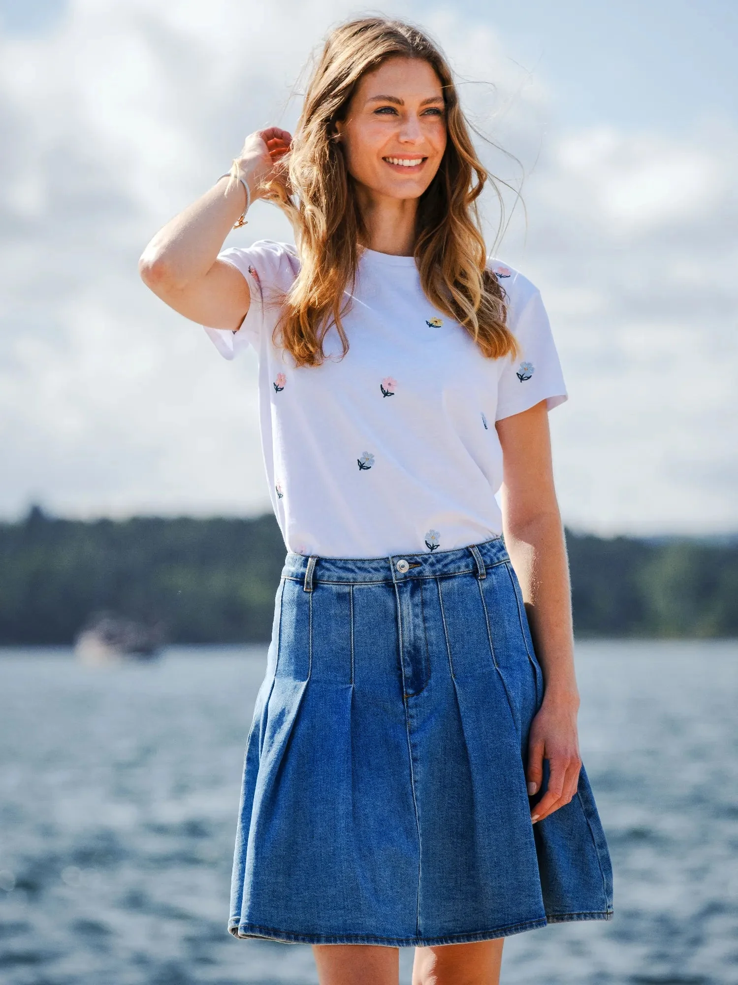 Milano Skirt Lht Blue Denim