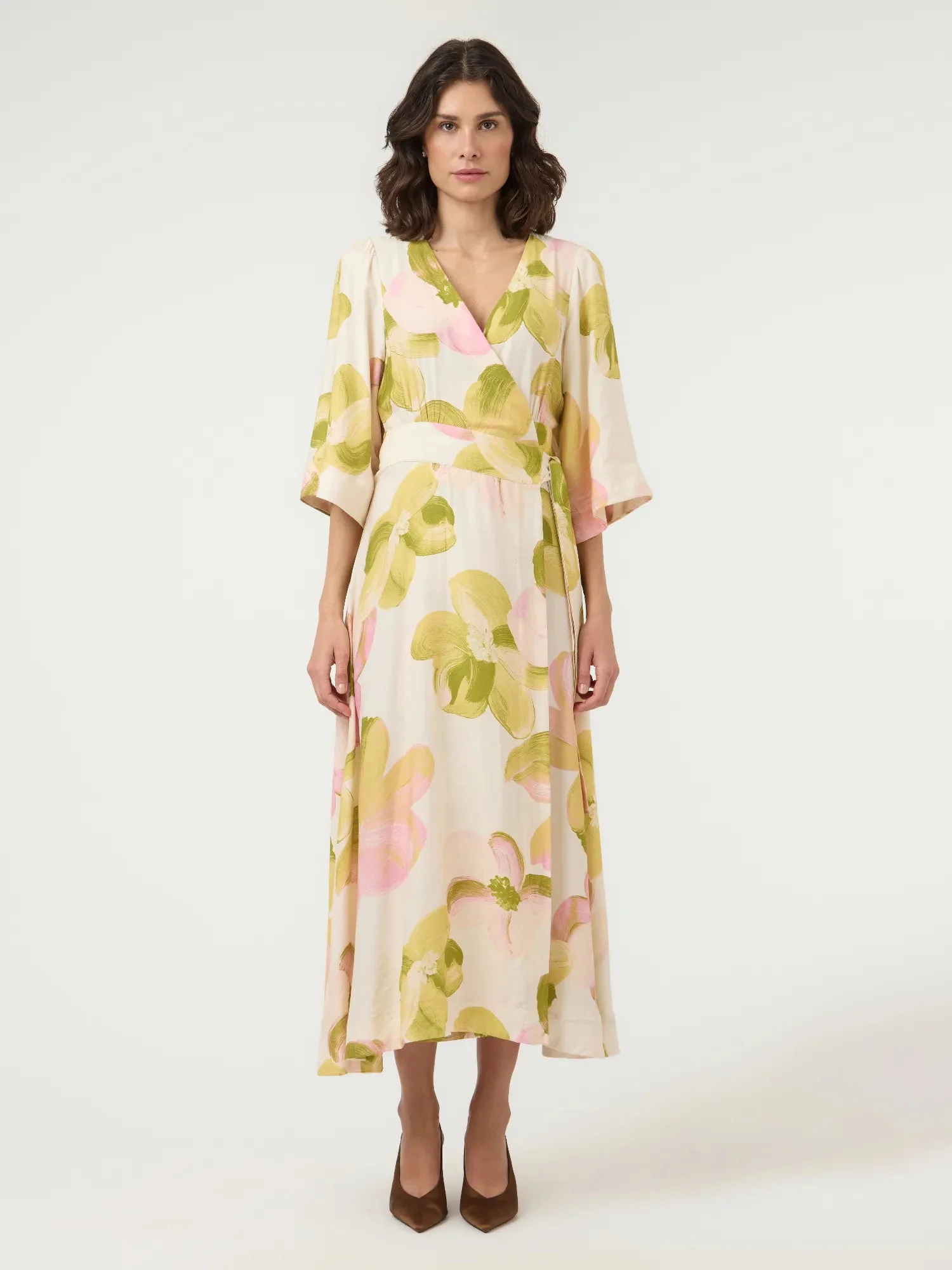 Marga 3/4 Wrap Long Dress Pristine Marga - Image 3