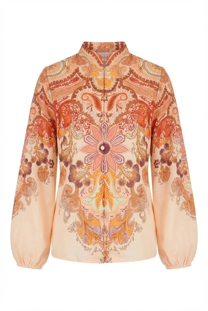 Frime Blouse Beige Paisley - Image 2