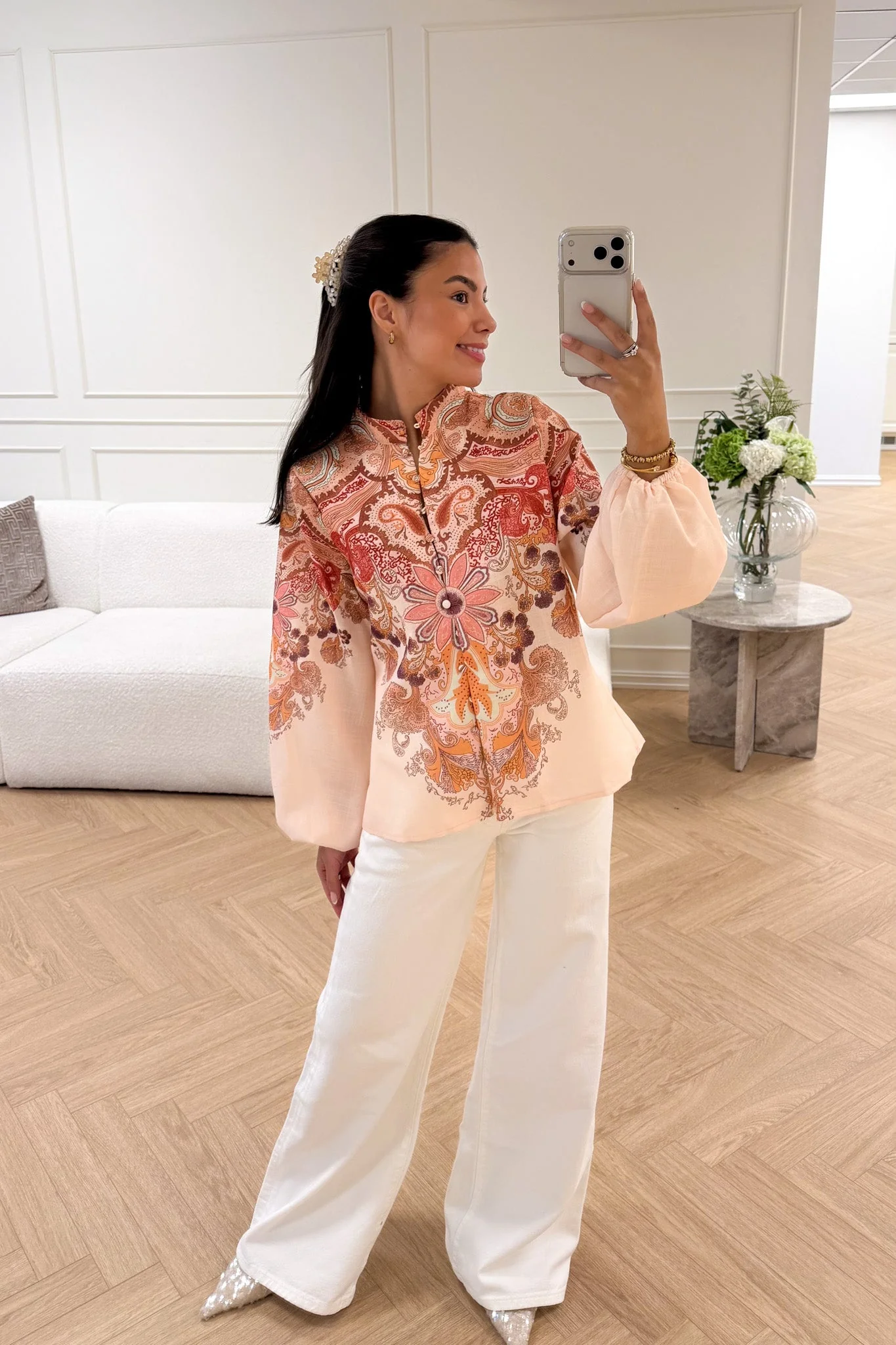 Frime Blouse Beige Paisley - Image 3