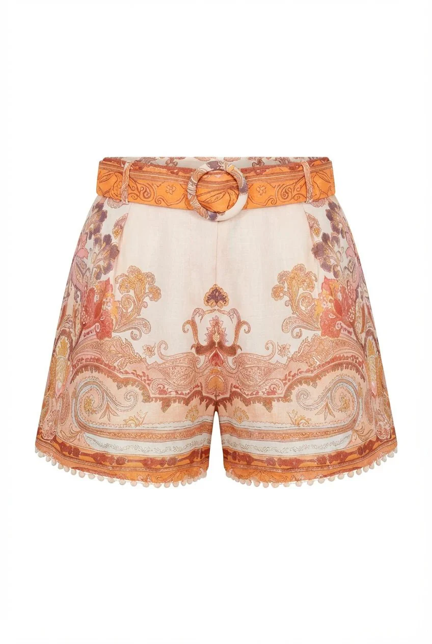 Frime Shorts Beige Paisley - Image 2