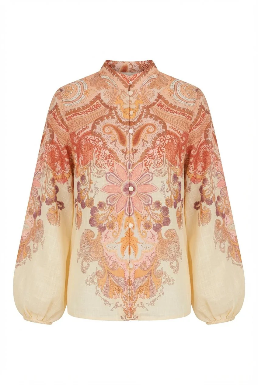 Frime Blouse Yellow Paisley - Image 2