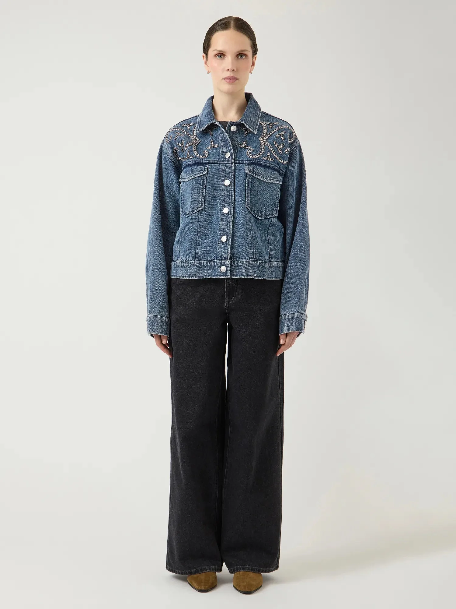 Vision Ls Denim Emb Jacket Light Blue Denim - Image 14