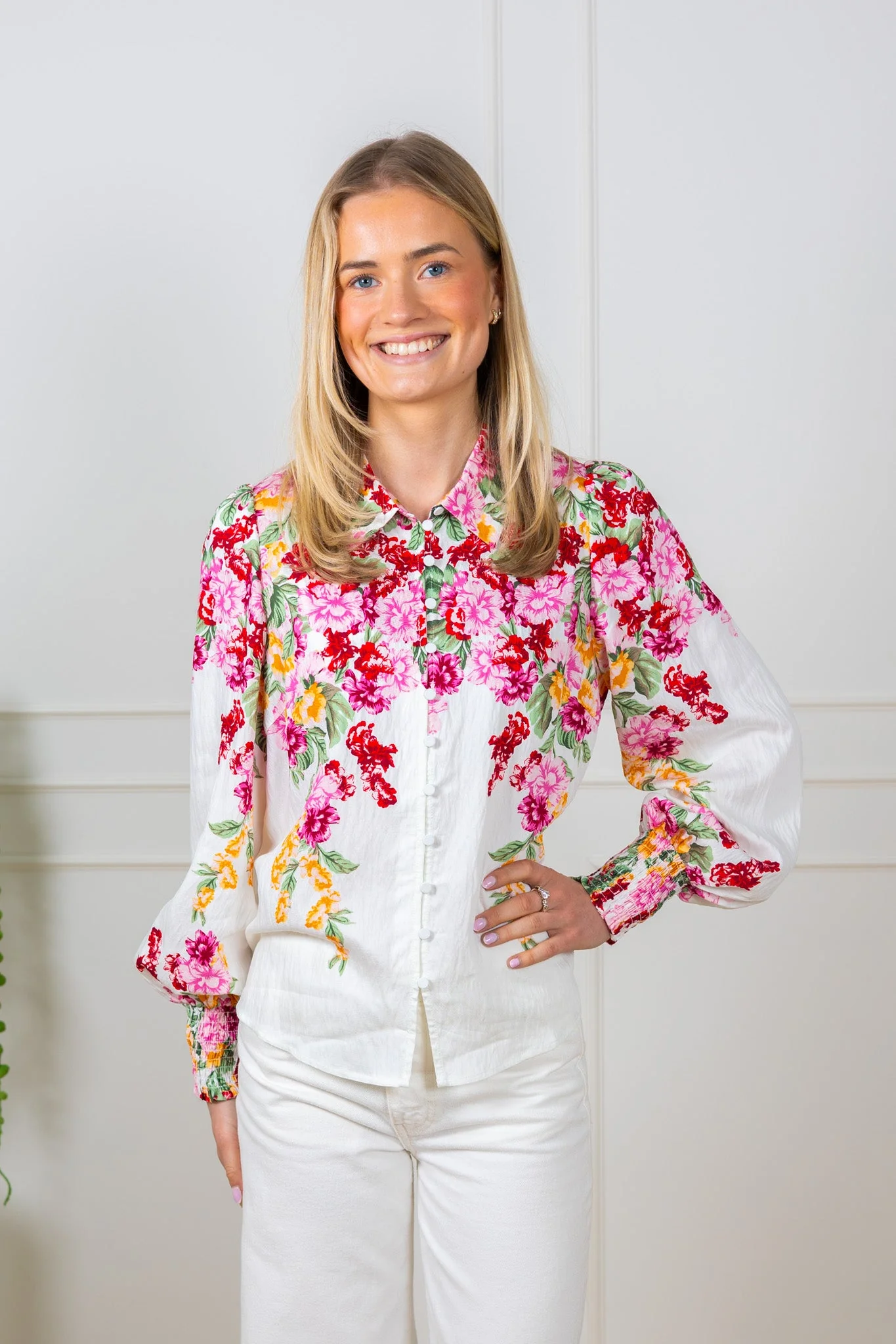 Rosie Ls Shirt Birch New Rosie Print