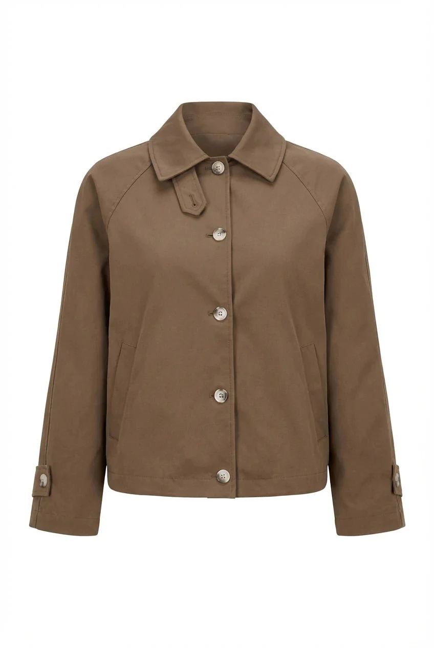 Ava Short Trenchcoat Dark Brown - Image 2