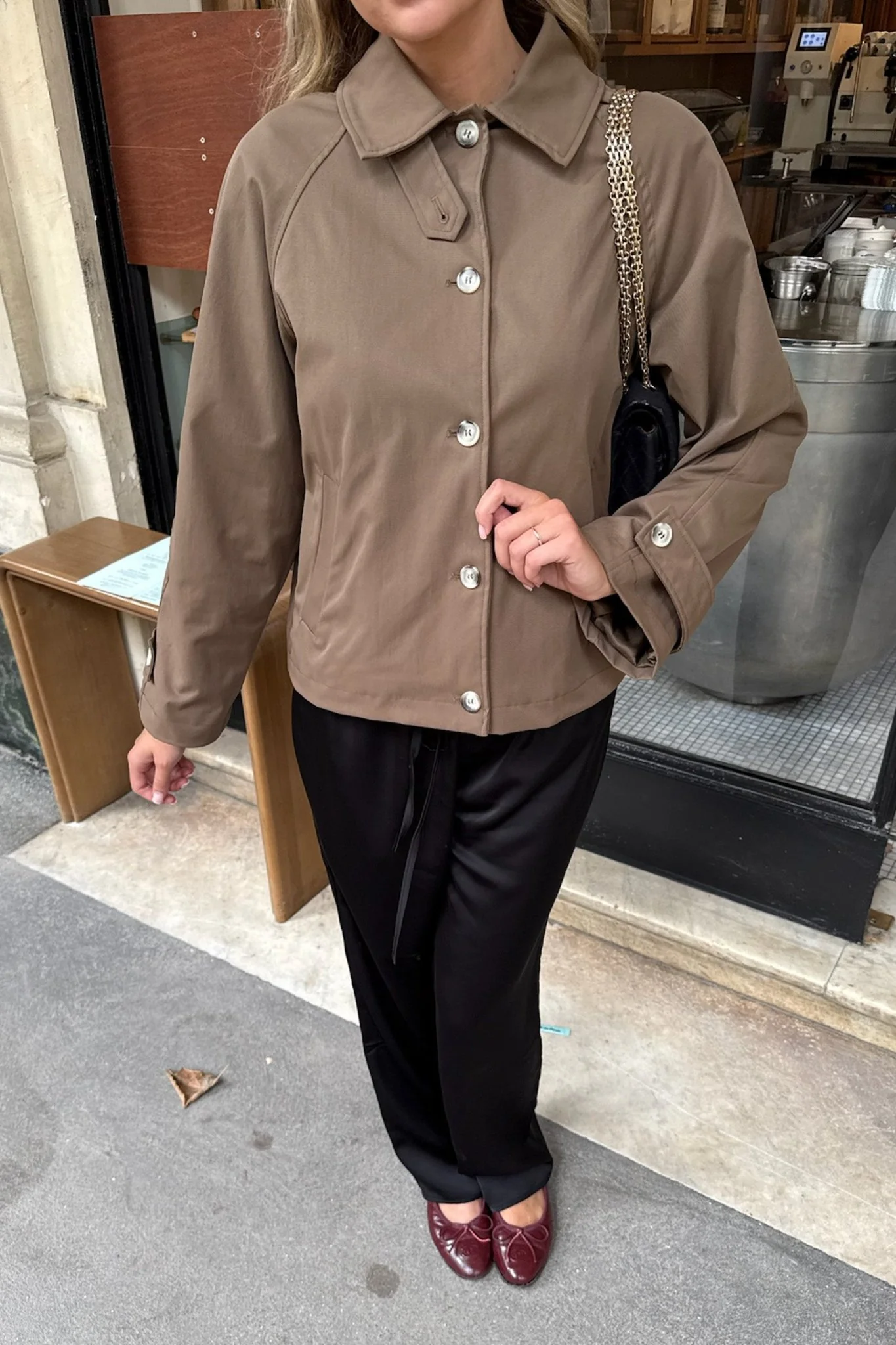 Ava Short Trenchcoat Dark Brown - Image 3