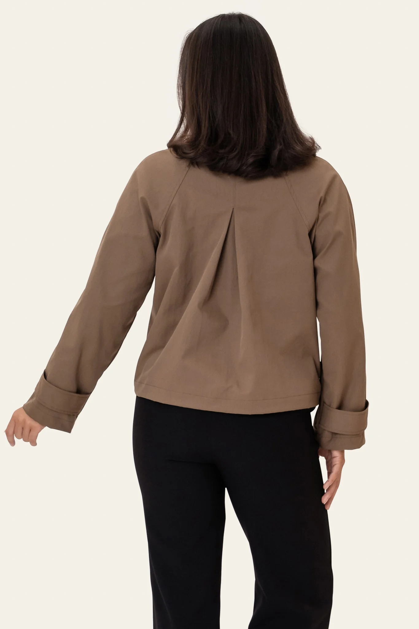 Ava Short Trenchcoat Dark Brown - Image 8