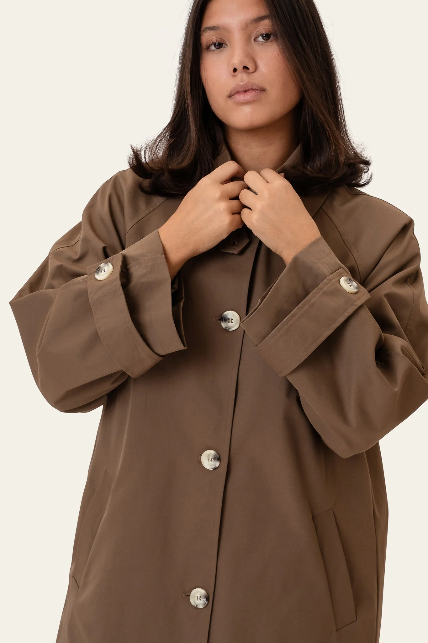 Ava Trenchcoat Dark Brown - Image 7