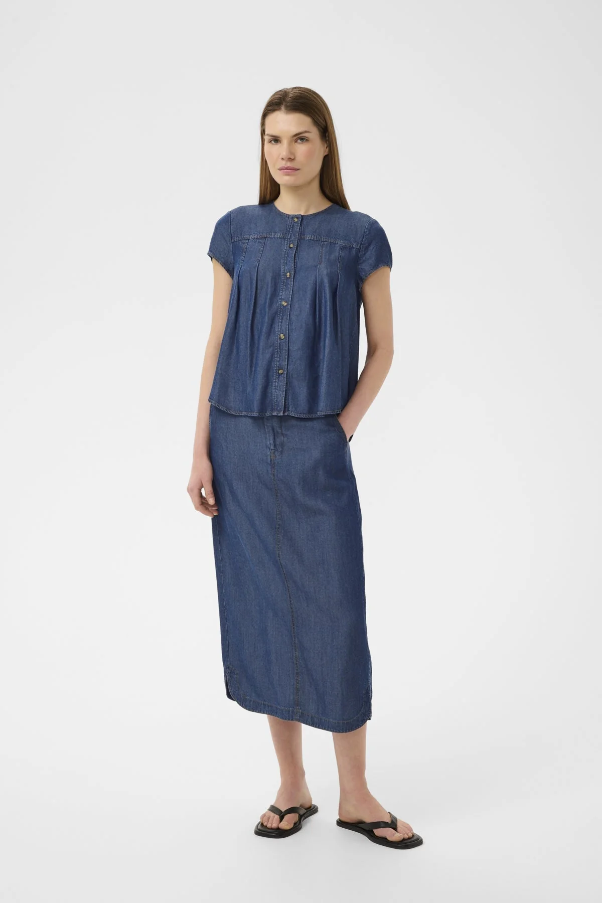 Eloiseiw Skirt Dark Blue Denim - Image 3