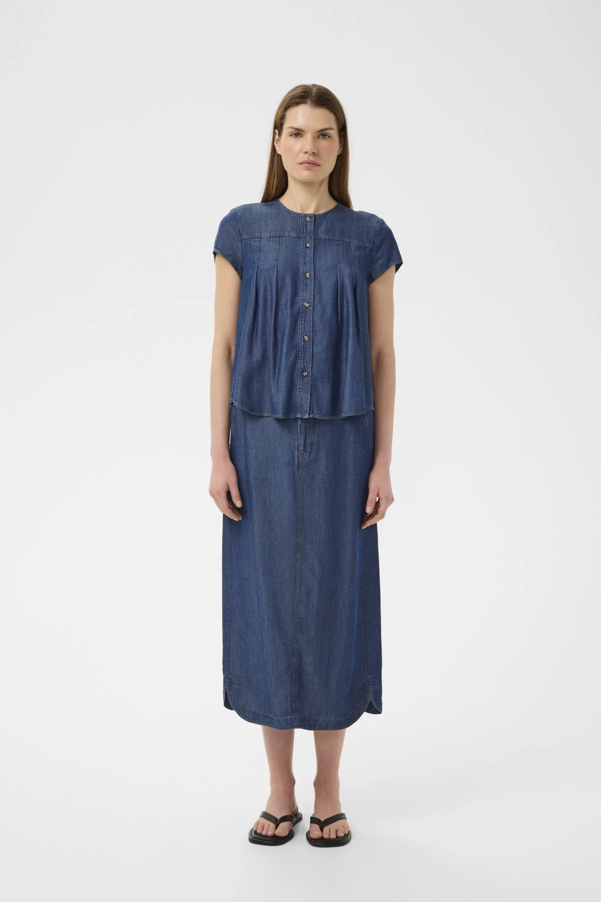 Eloiseiw Skirt Dark Blue Denim - Image 4