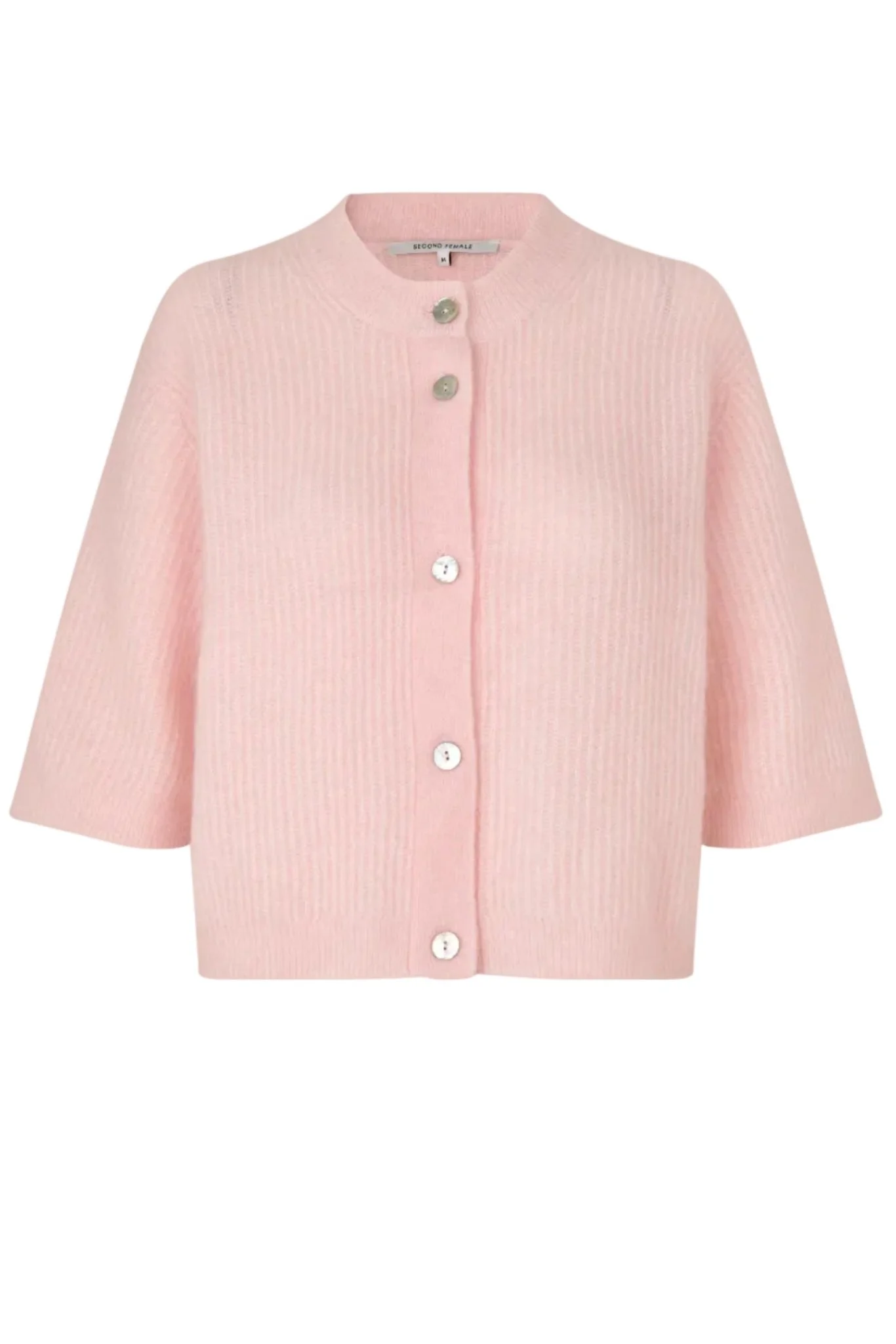 Andrea Knit Rib Cardigan Crystal Pink