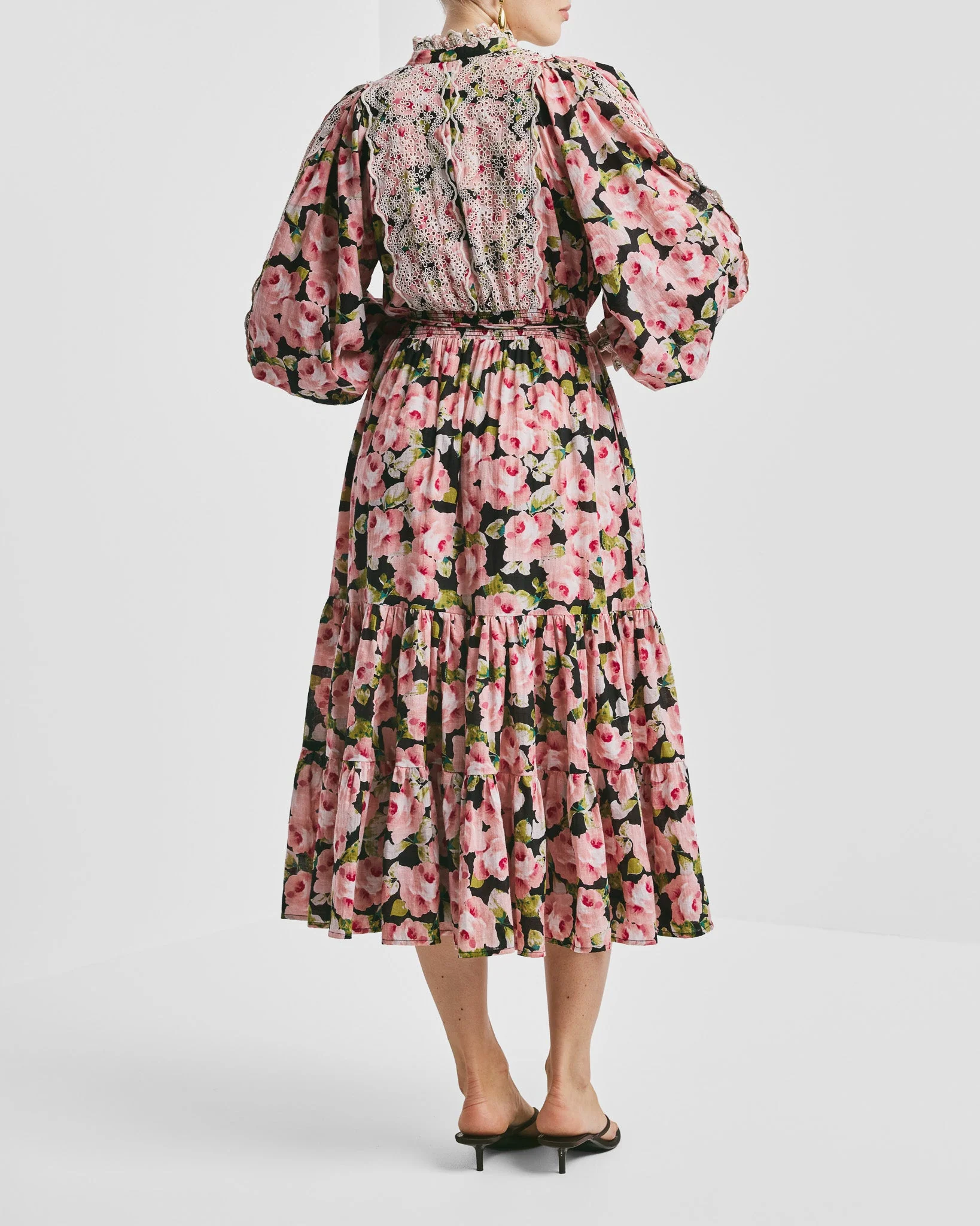 Cotton Slub Midi Dress Rose Bouquet - Image 11