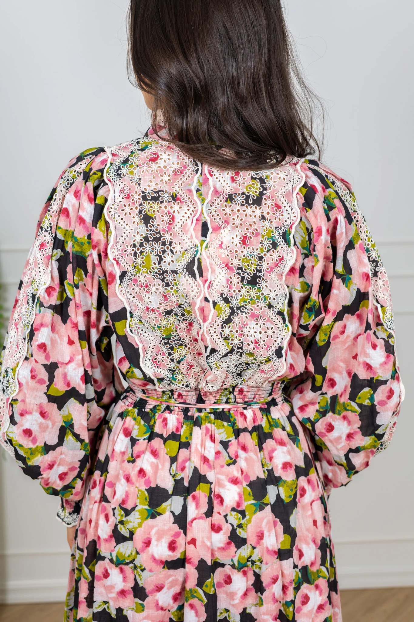 Cotton Slub Midi Dress Rose Bouquet - Image 8