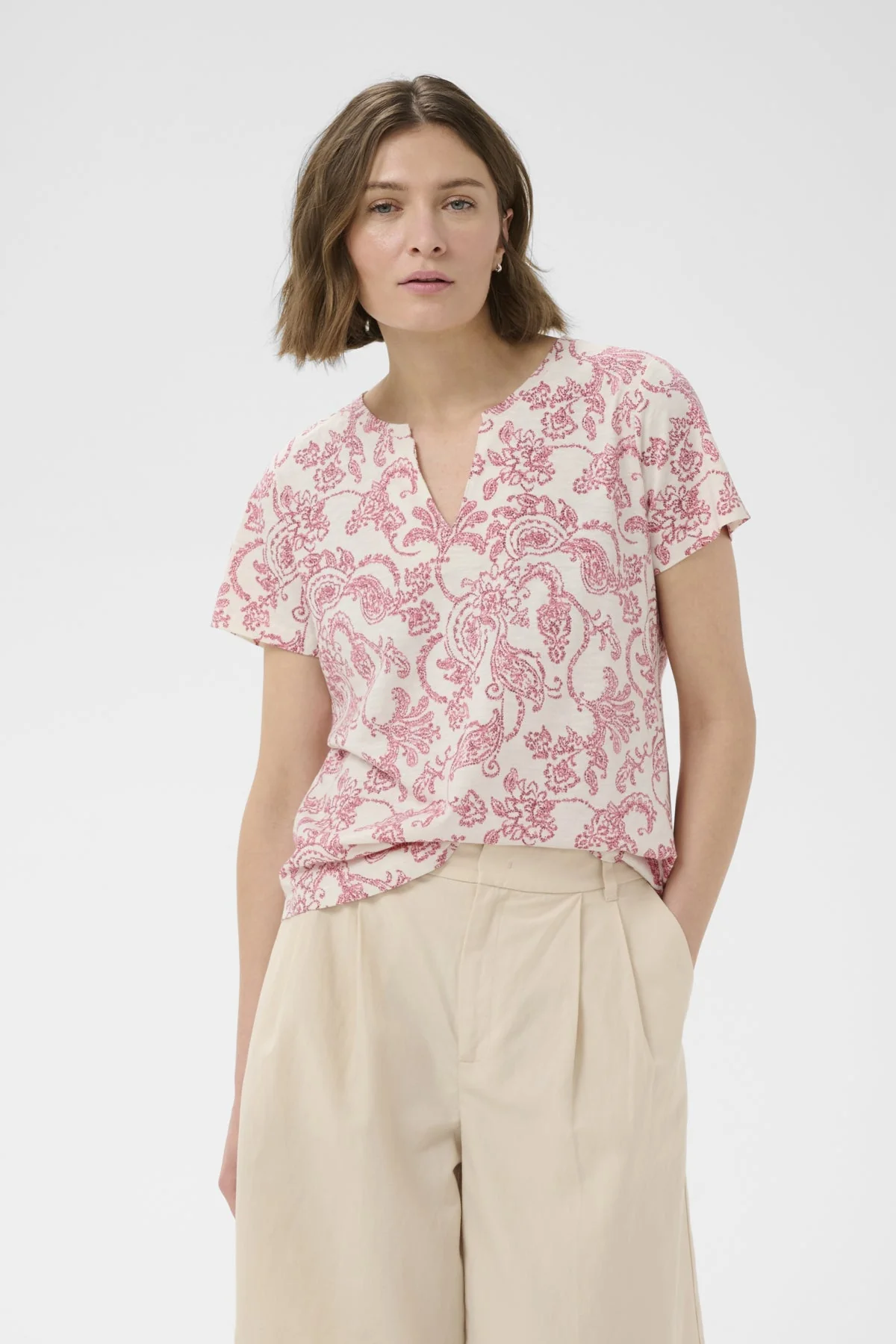 Gesinas T-Shirt Peach Blossom Dot Paisley - Image 3