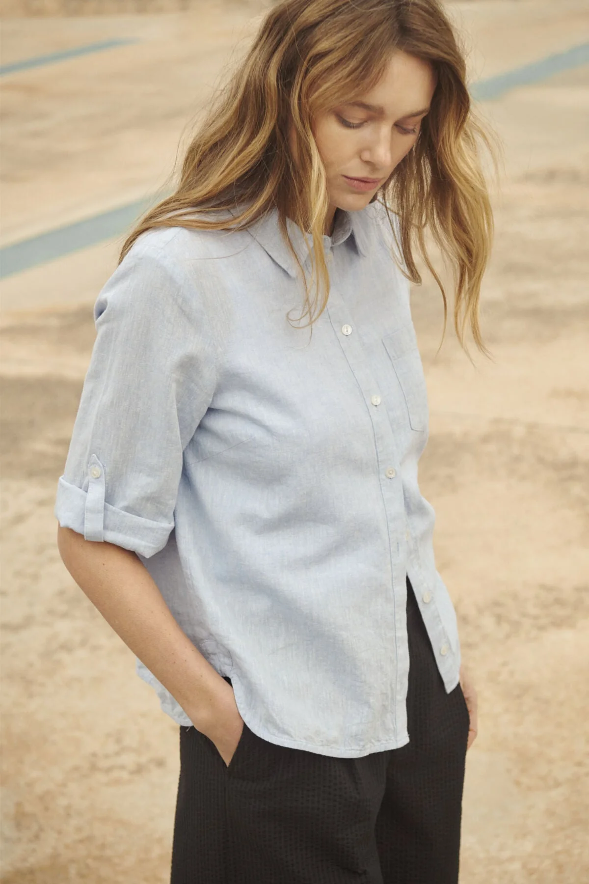 Cindie Shirt Light Blue Chambray - Image 2