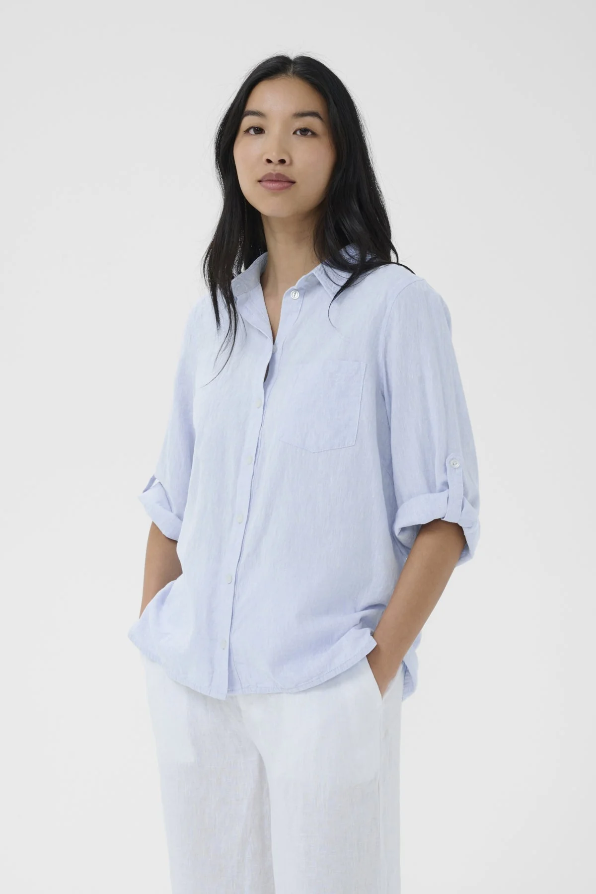 Cindie Shirt Light Blue Chambray - Image 3