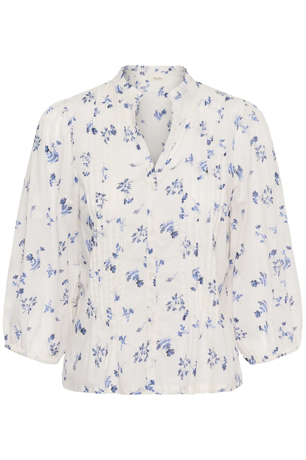 Brith Blouse Blue Bouquet Print
