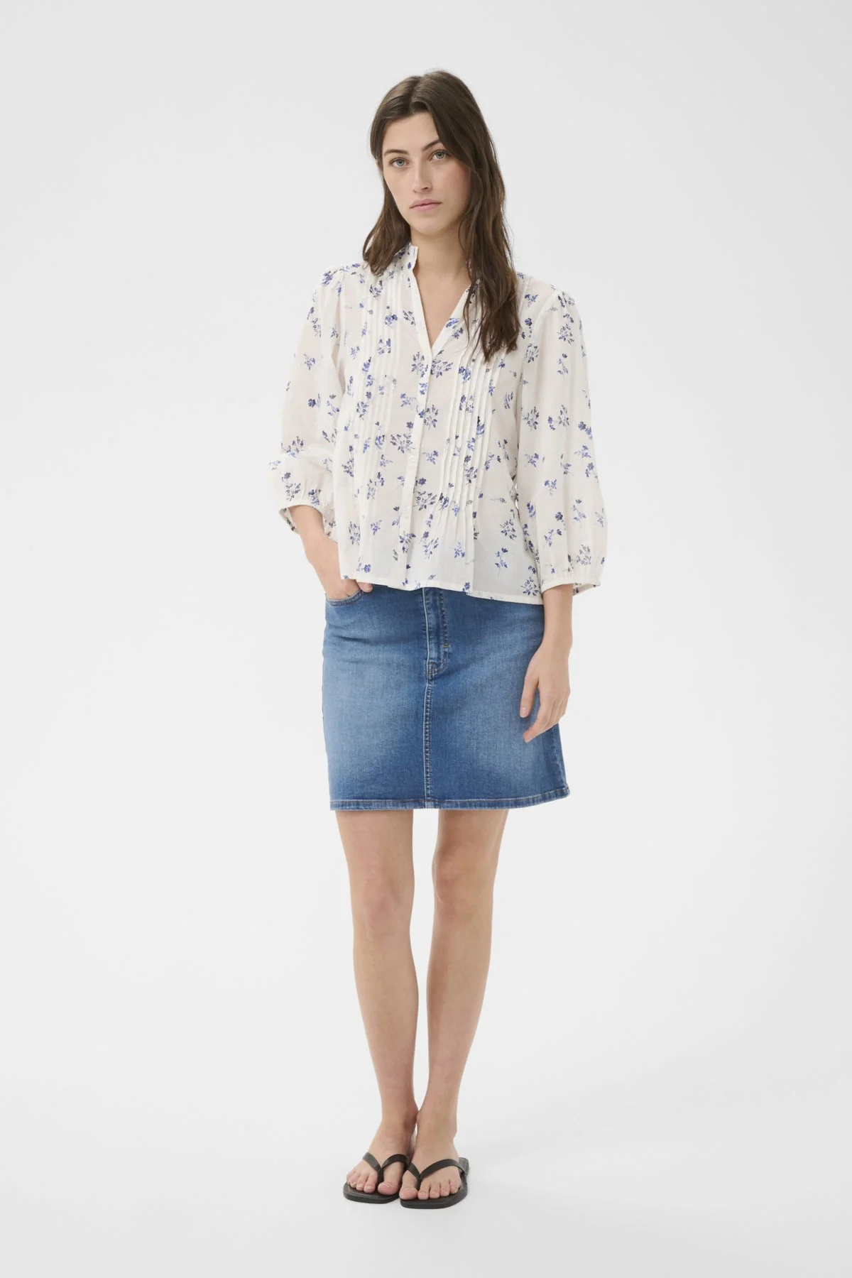 Brith Blouse Blue Bouquet Print - Image 3