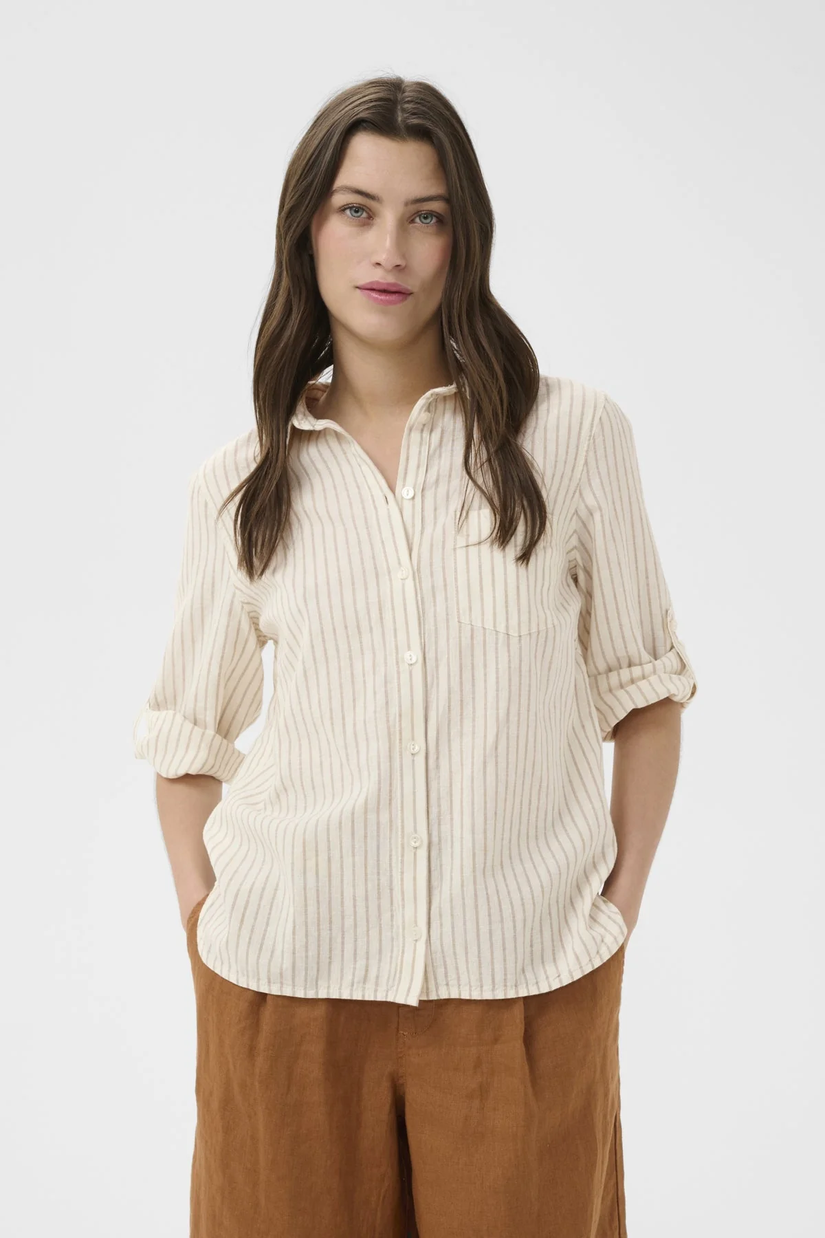Cindie Shirt Neutral Stripe - Image 2