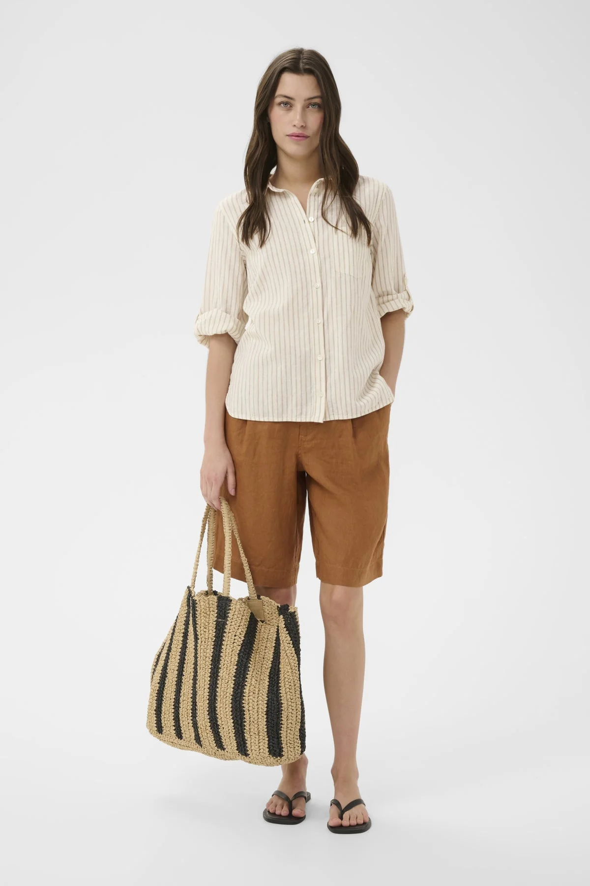 Cindie Shirt Neutral Stripe - Image 3