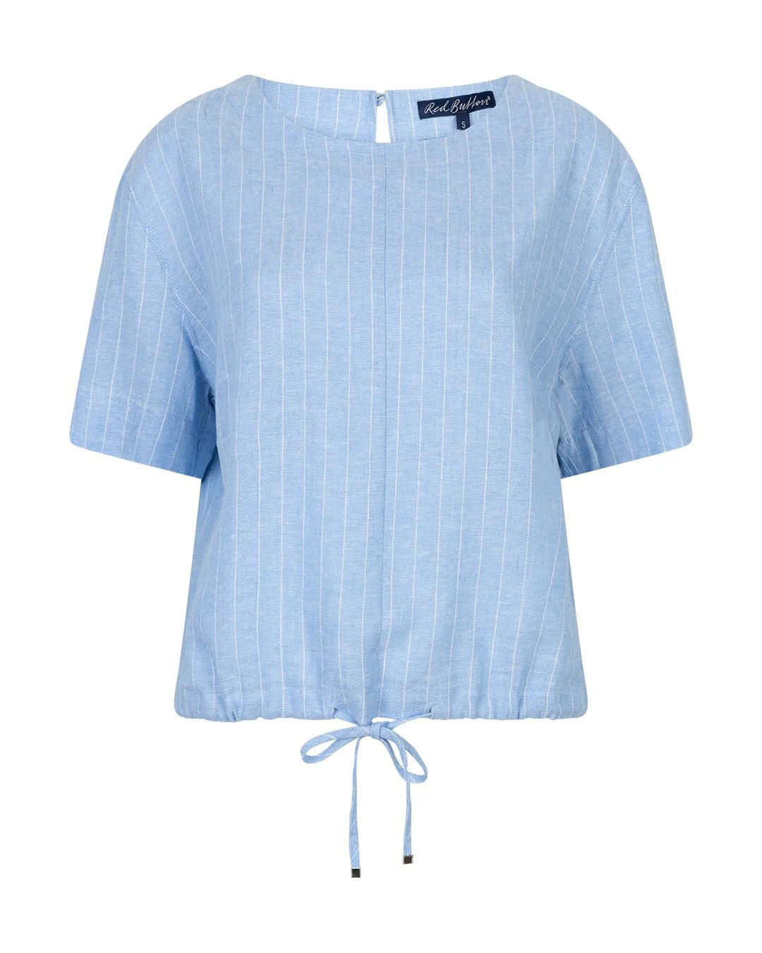 Skyler Linen/Visc Pinstripe Light Blue