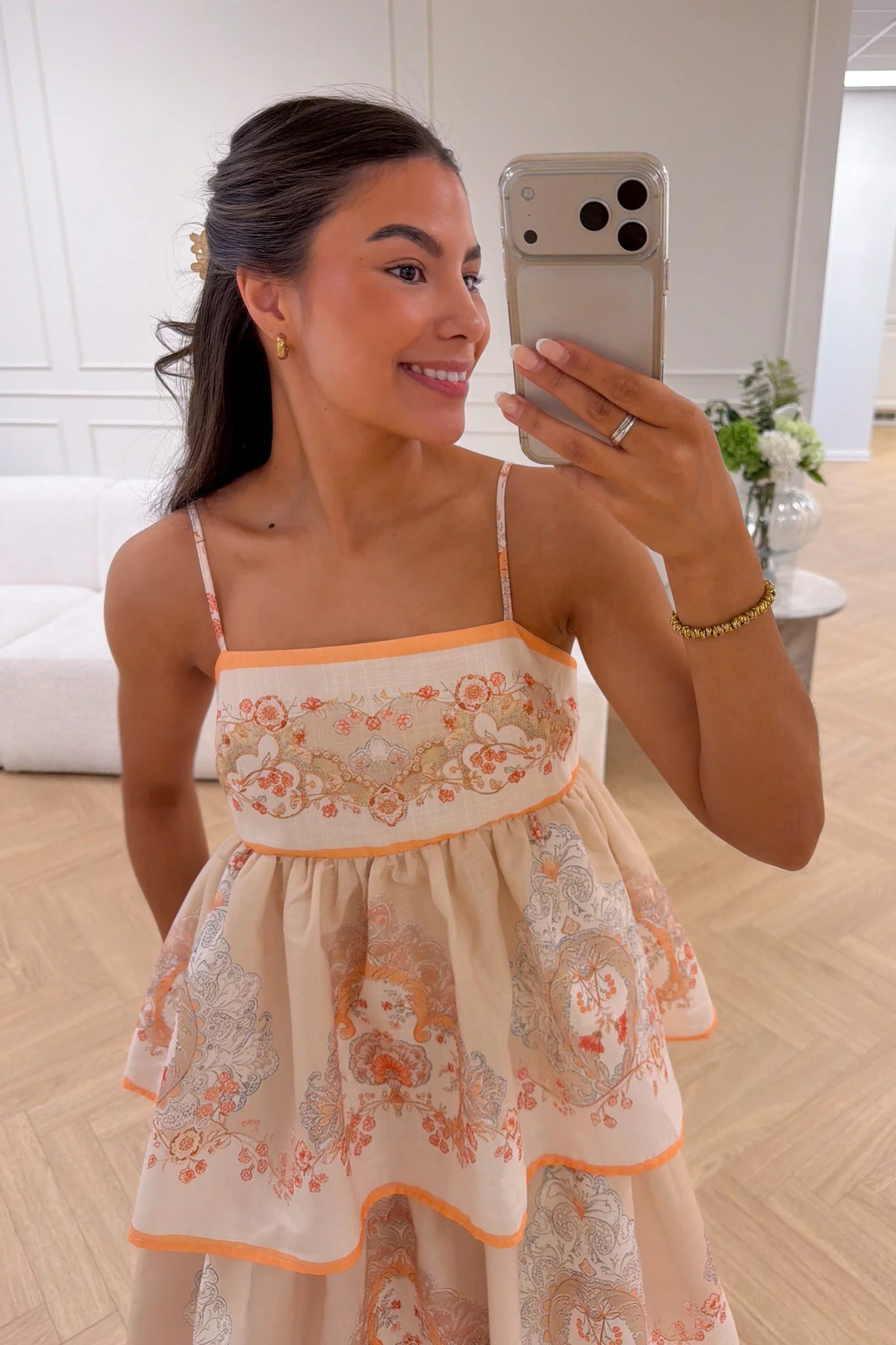 Ines Midi Strap Dress Beige - Image 7