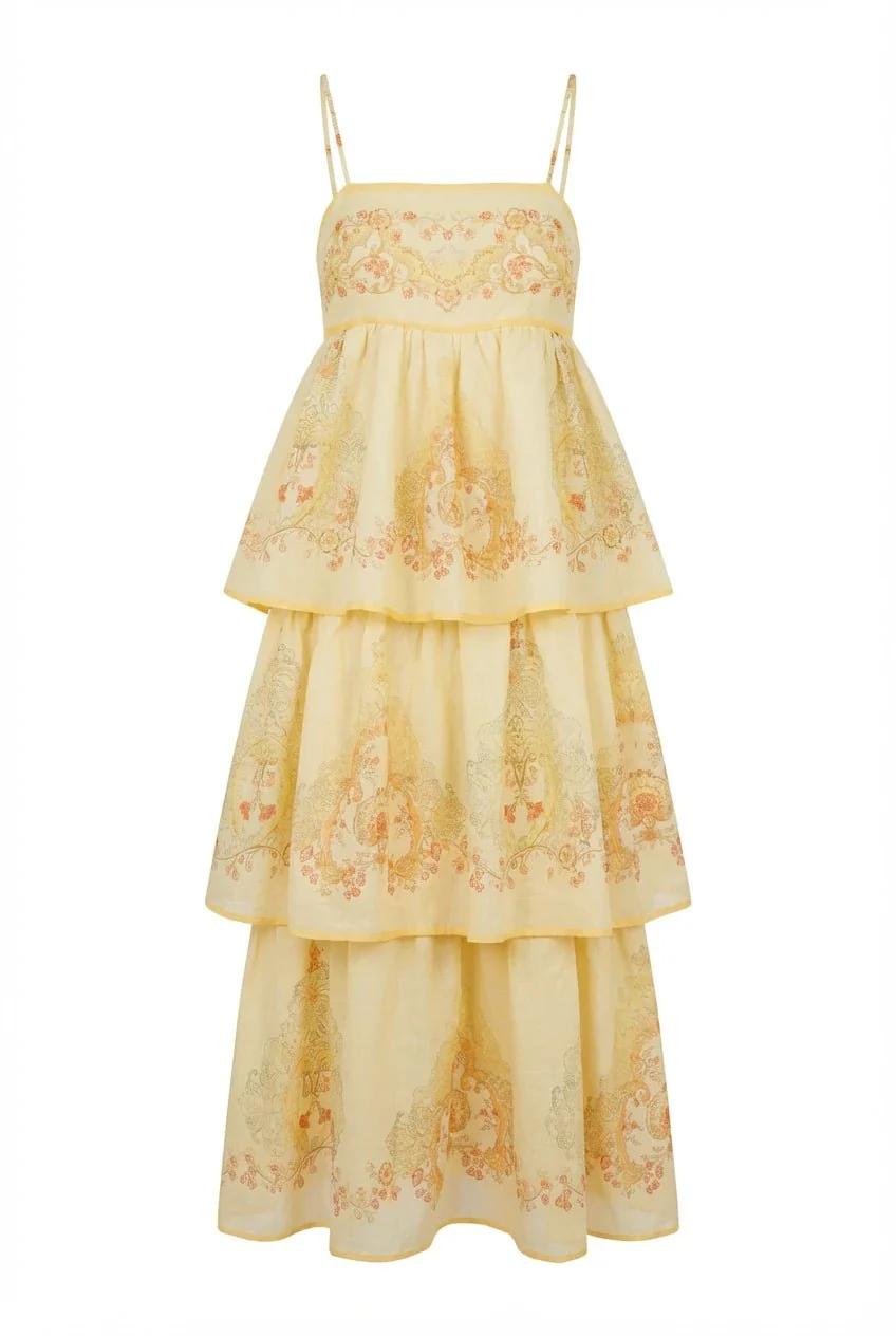 Ines Midi Strap Dress Jaune - Image 2