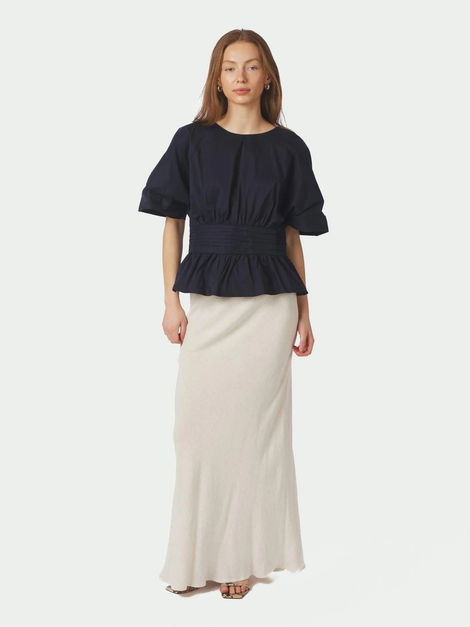 Annegret Poplin Blouse Navy - Image 3