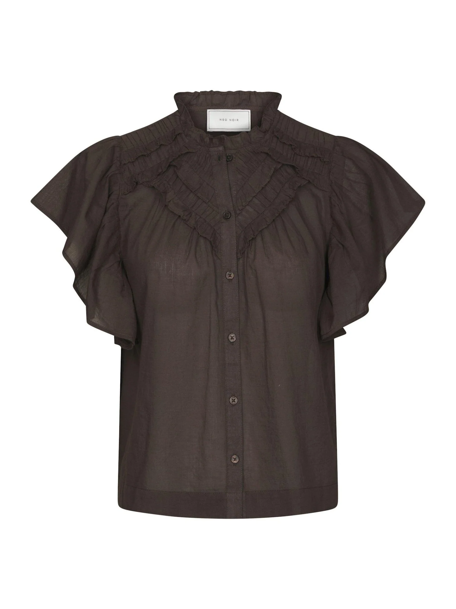 Vinsa S Voile Top Dark Brown - Image 2