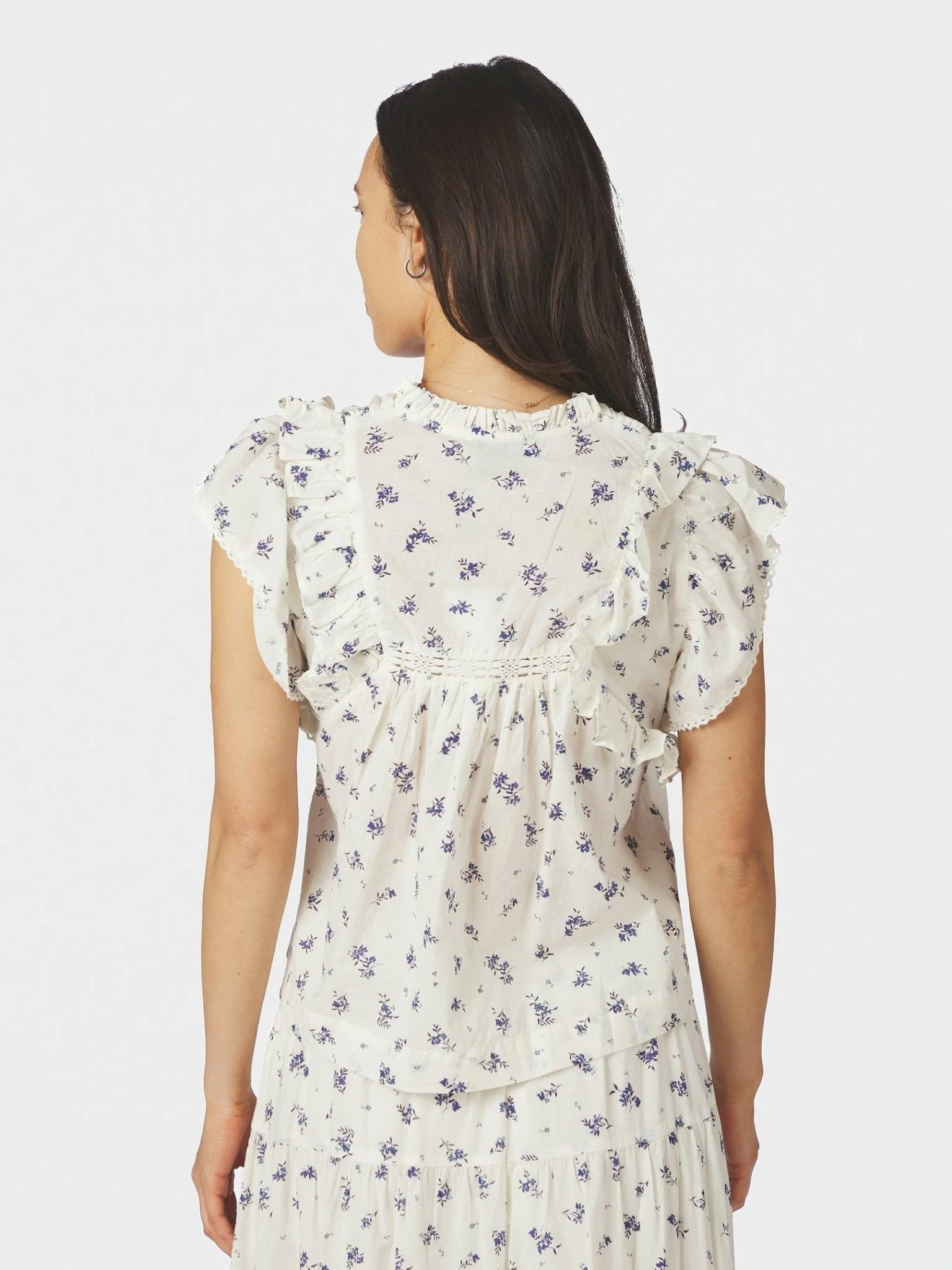 Jayla Small Blossom Top White Blue - Image 10