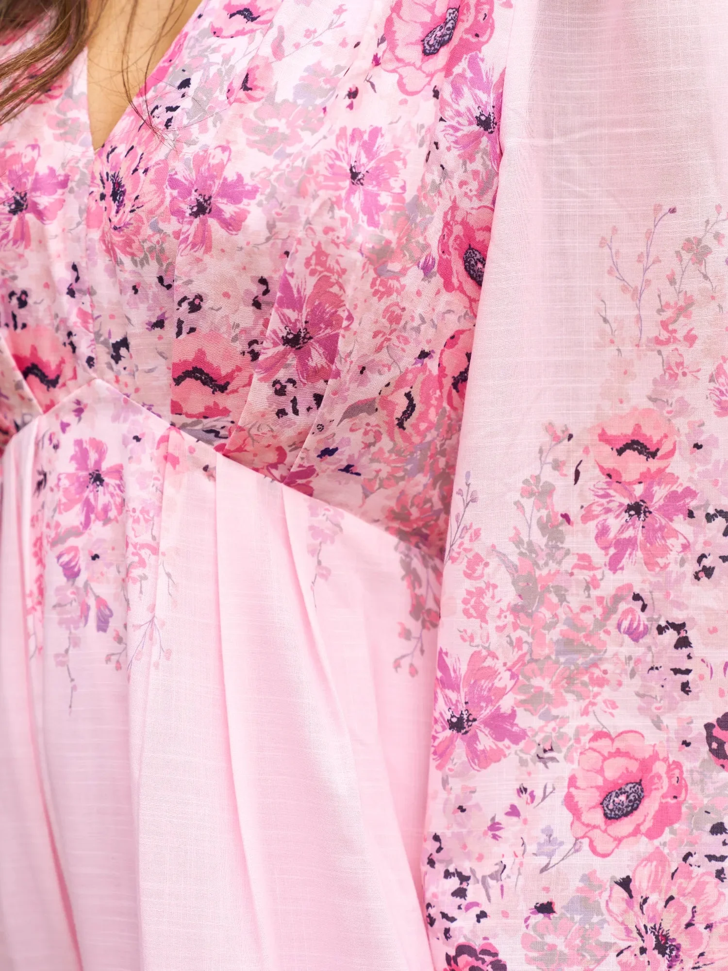 Silfi Flower Print Dress Dusty Rose - Image 3