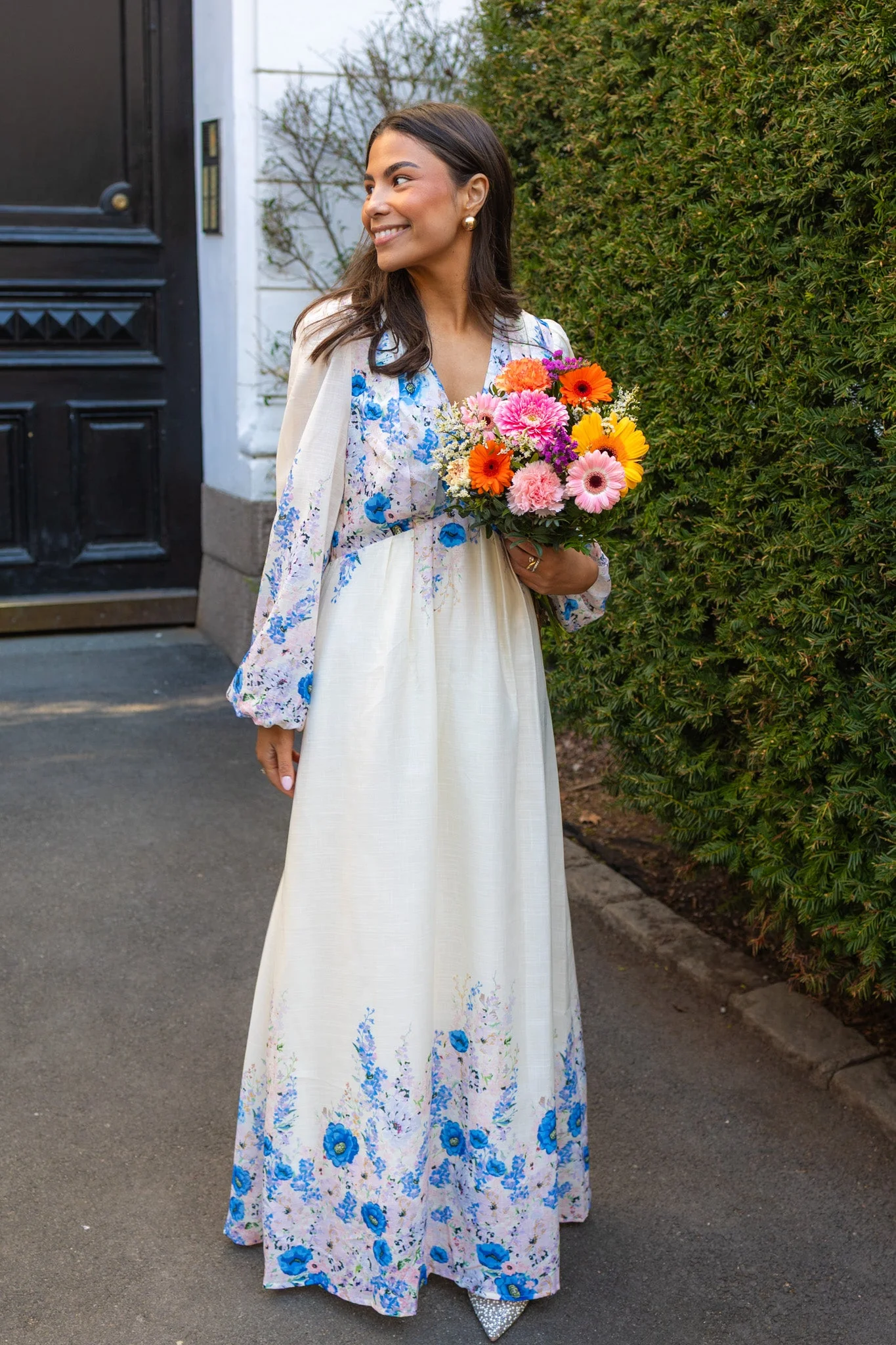 Silfi Flower Print Dress Blue