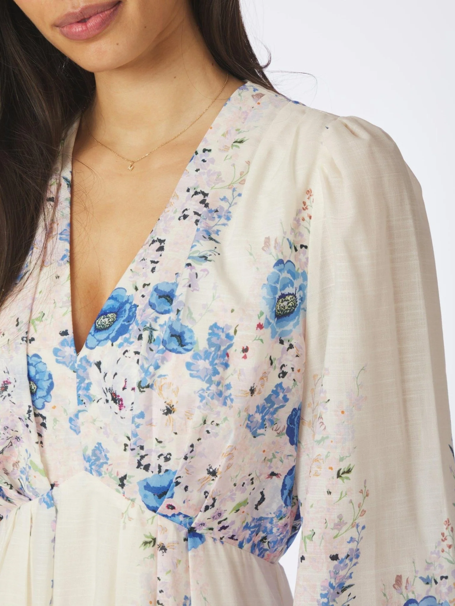 Silfi Flower Print Dress Blue - Image 5