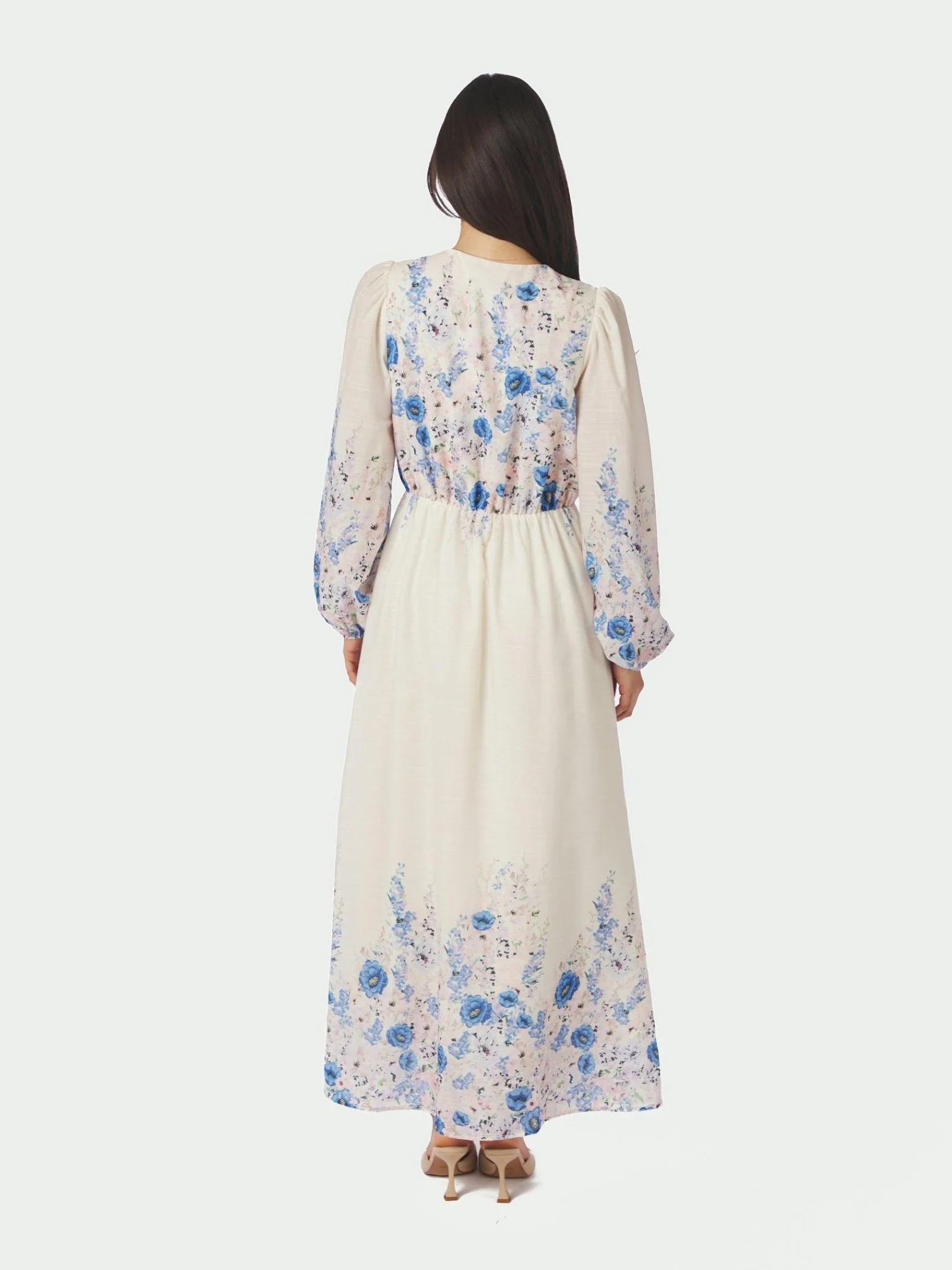 Silfi Flower Print Dress Blue - Image 6