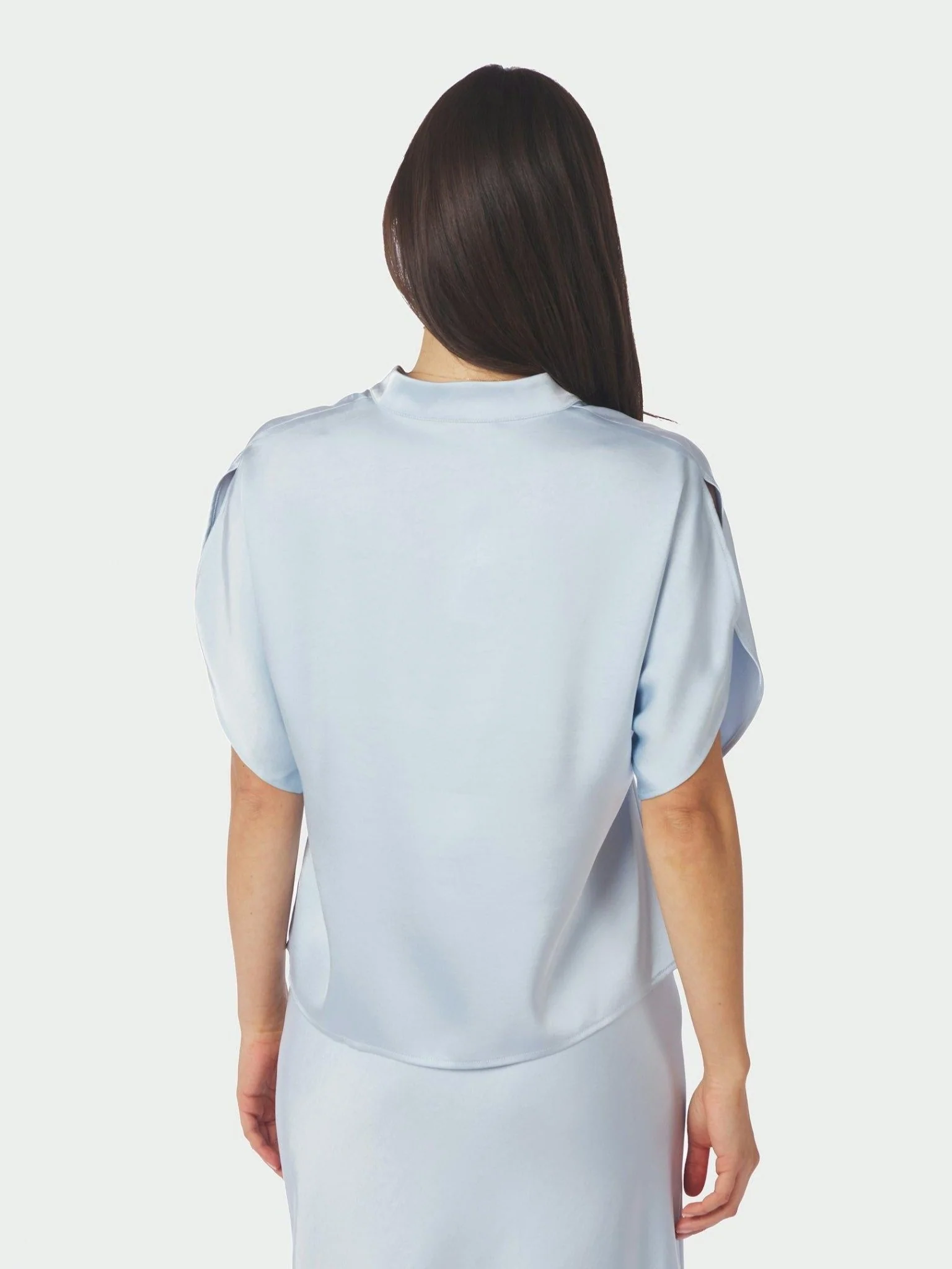 Anelle Heavy Sateen Blouse Light Blue - Image 16