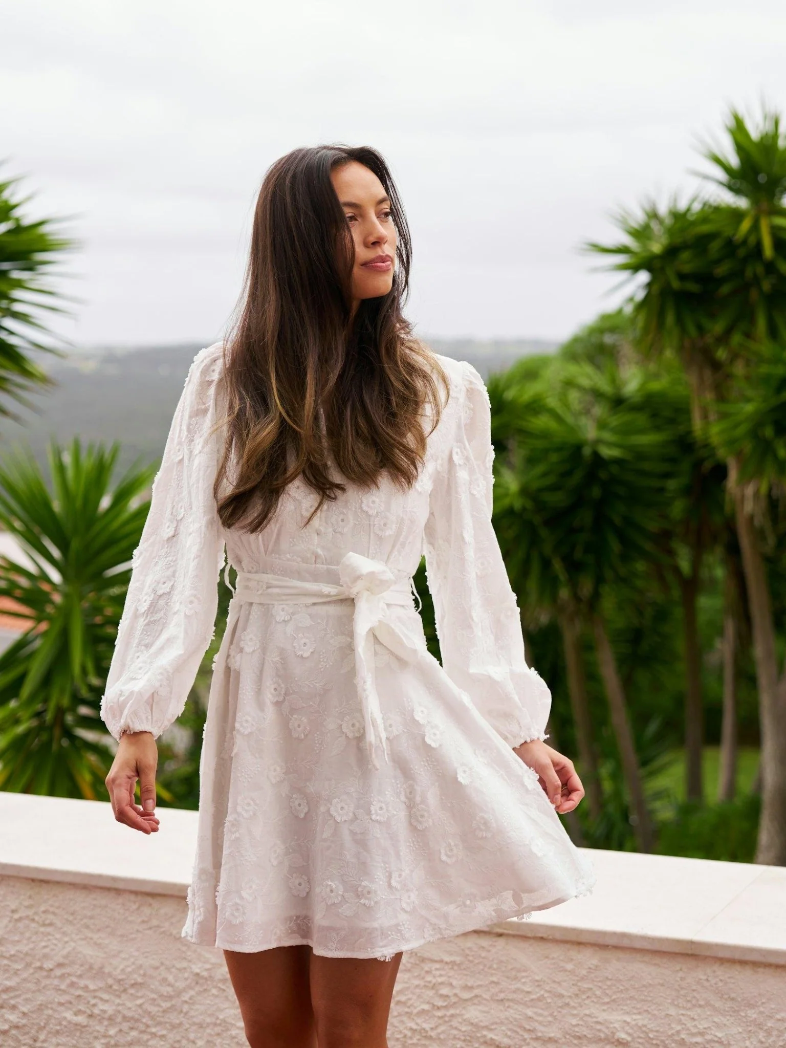 Monnie Embroidery Dress White