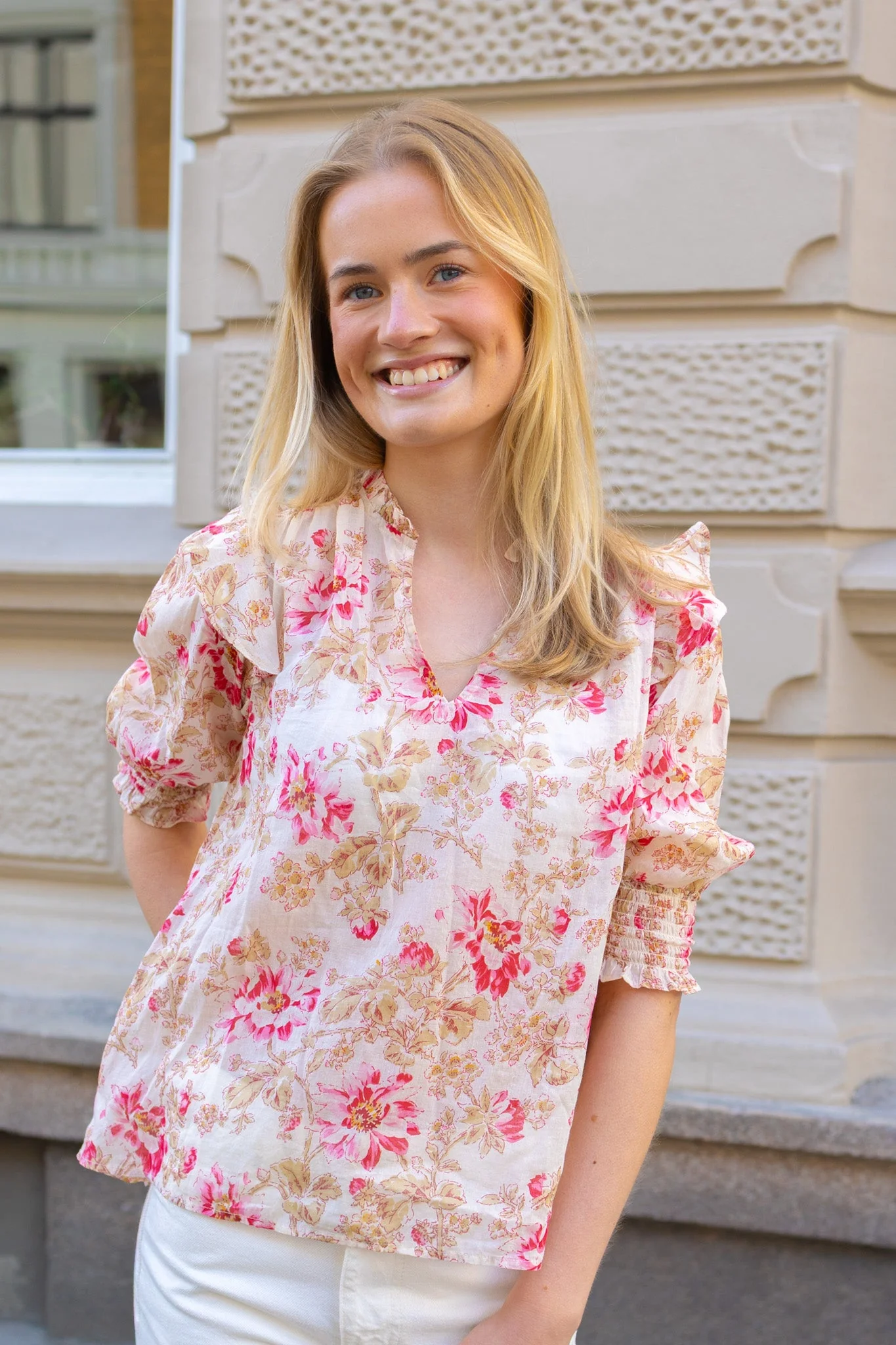 Davina Flower Rose Blouse Rose - Image 3